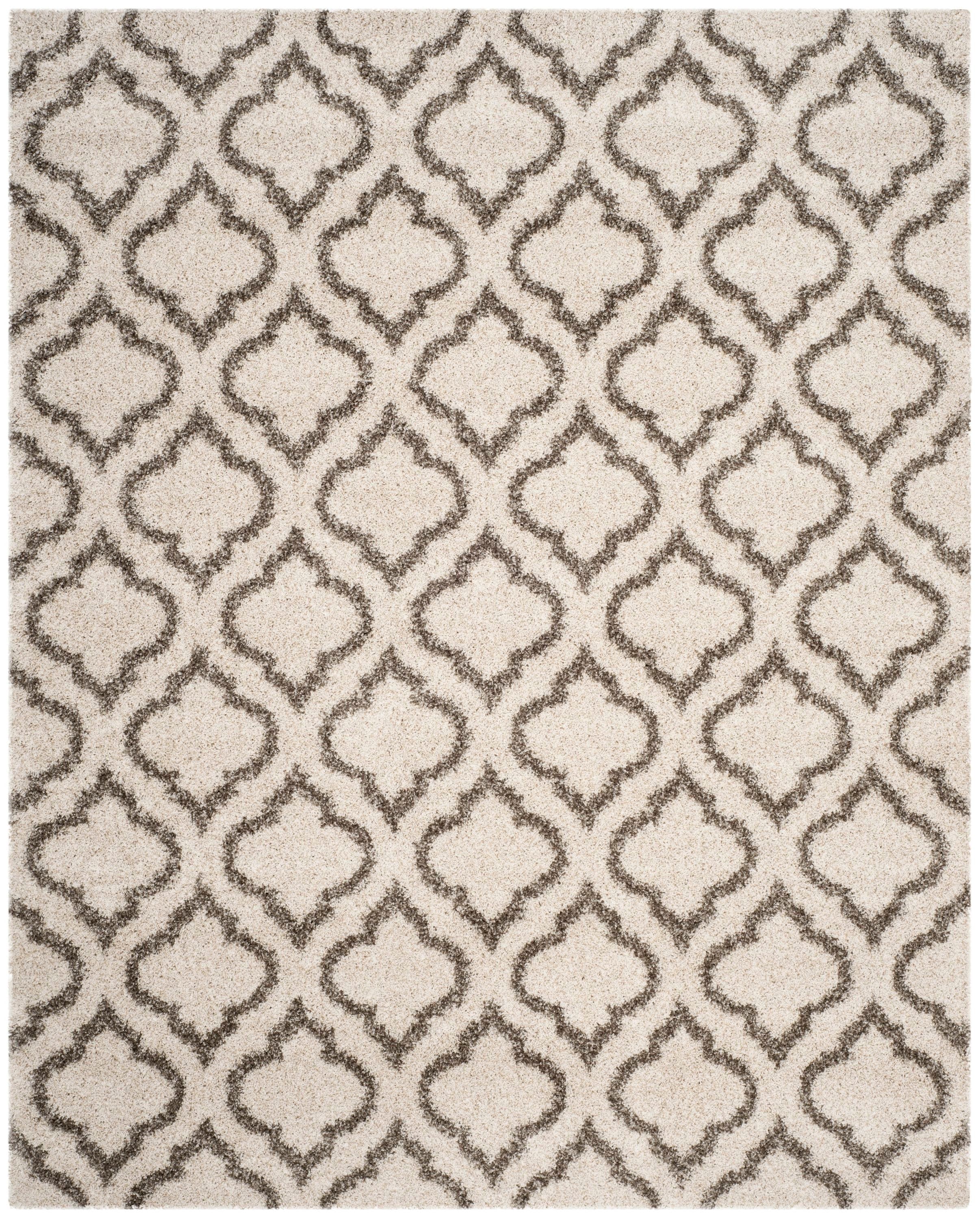Safavieh SGH284A-8 Hudson Tensas Shag 8 x 10 (ft) Loomed Polypropylene Ivory/Gray Rectangular Indoor Trellis Area rug