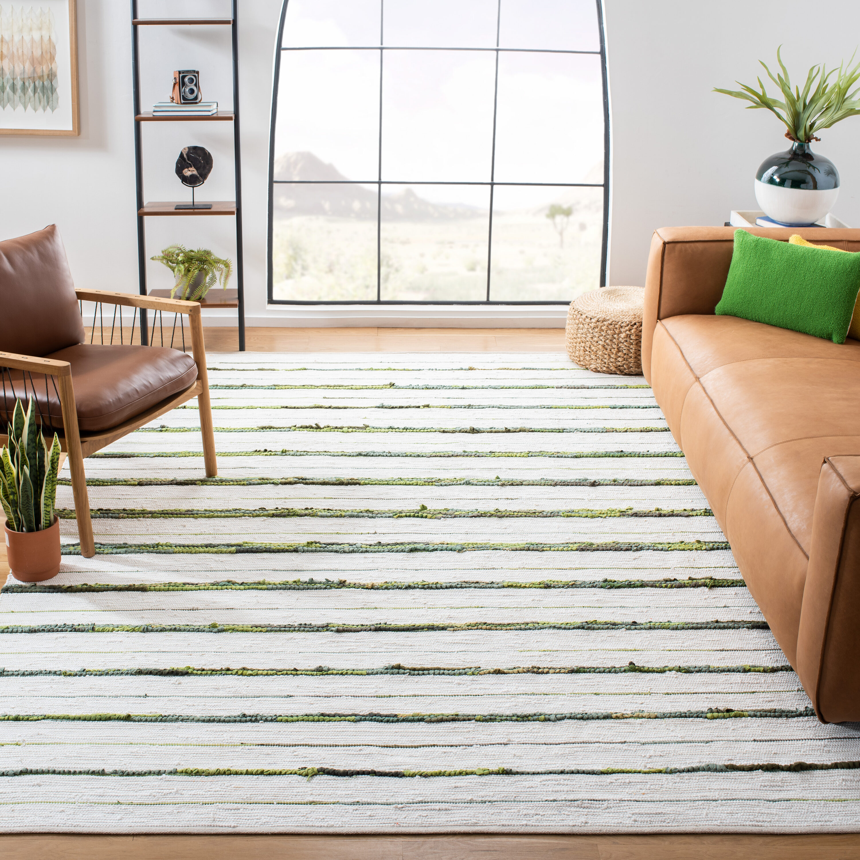  Montauk 623 Green/Ivory Contemporary 8ft x 10ft Large Rectangle Rug