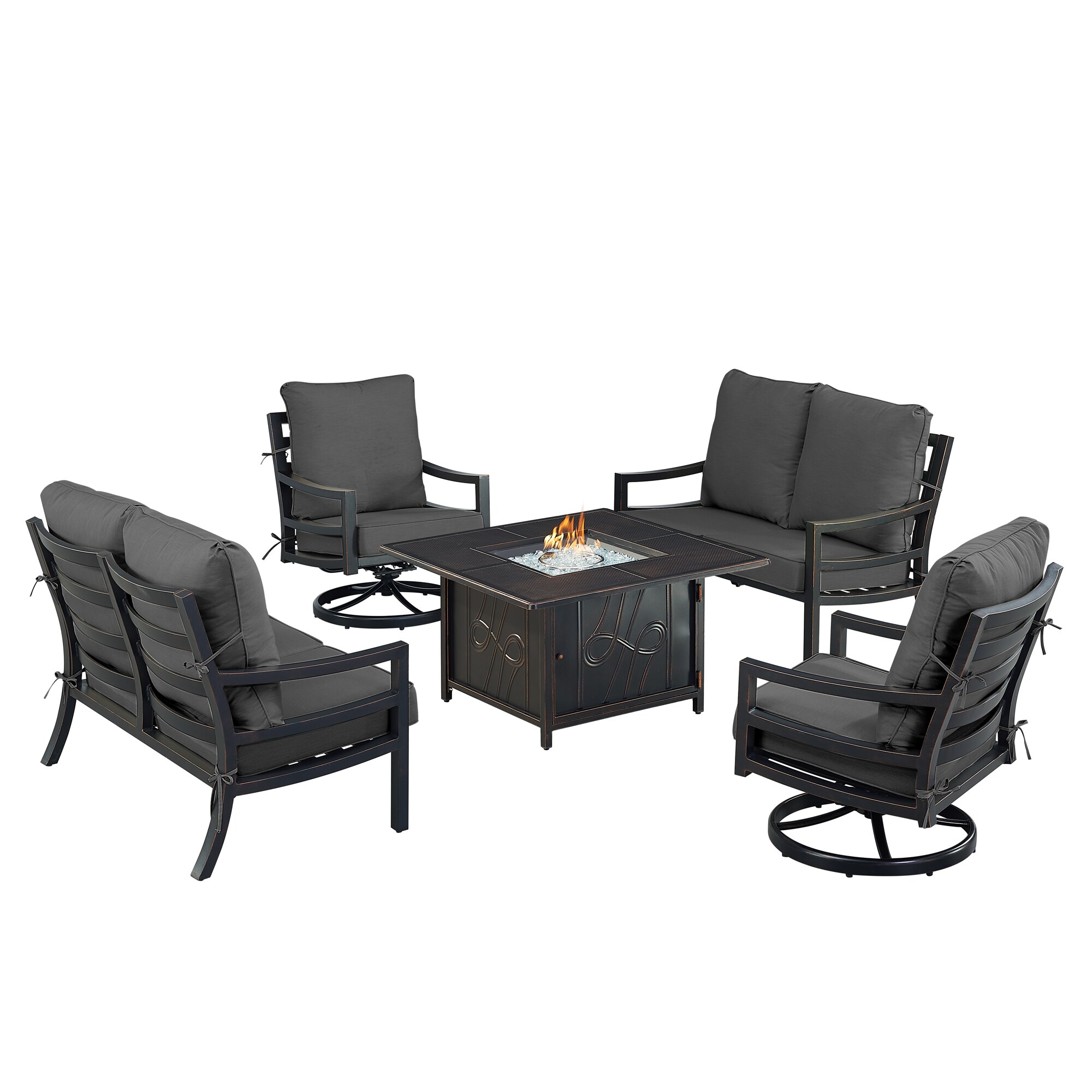 Oakland Living HUDSON2LS2CHREGISBKC Patio-Conversation-Sets - View #2