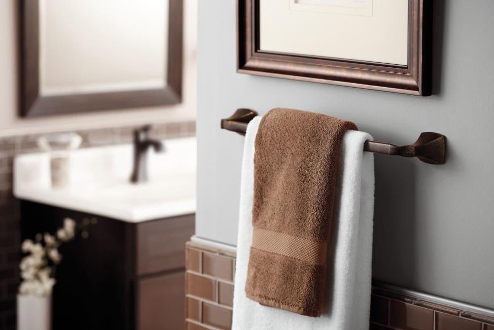Moen Voss 24-in Brushed Nickel Wall Mount Single Towel Bar in the Towel Bars  department at