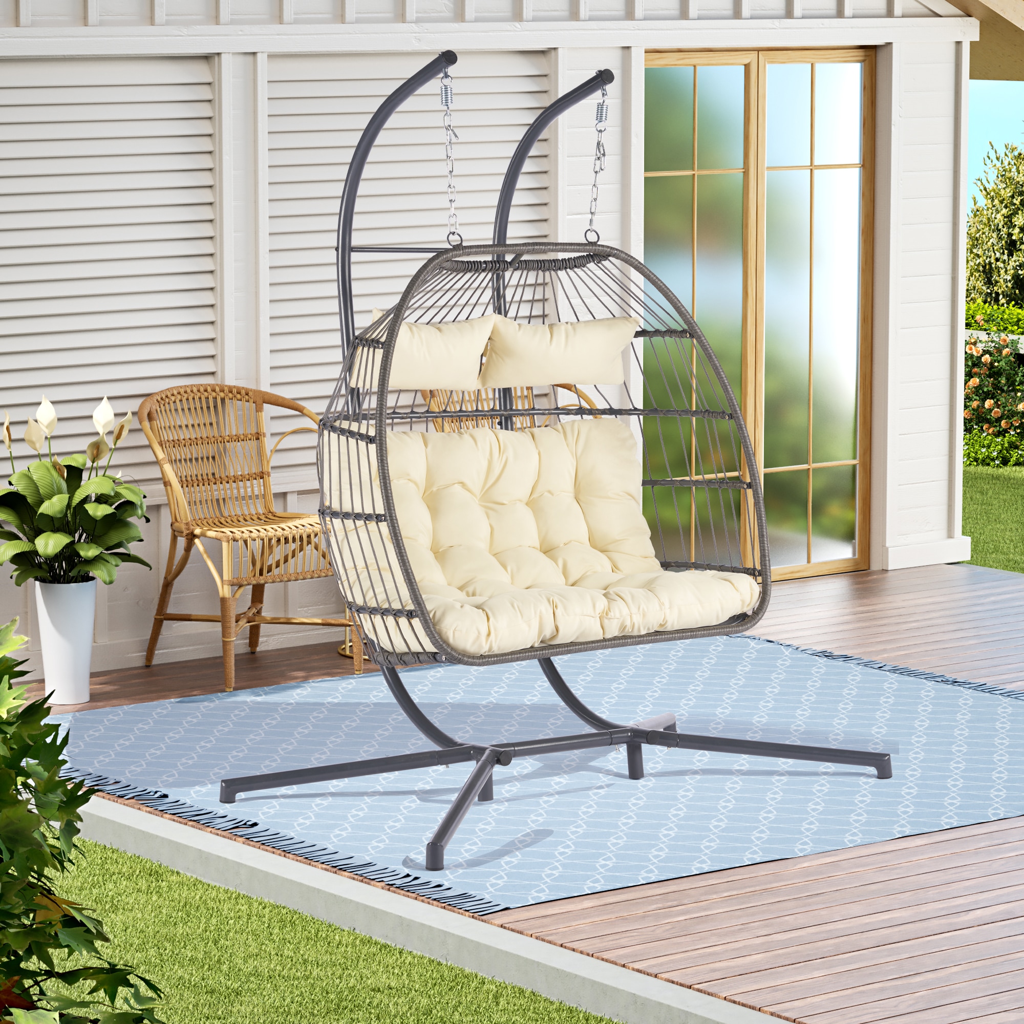  BODEOS03BEG Beige Metal Glider Swing
