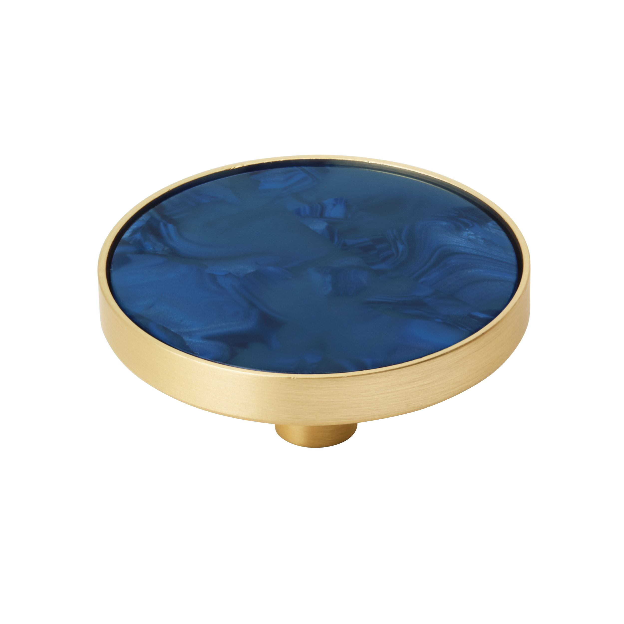 Amerock 2PK36972NVB Accents 2-in Gold and Navy Blue Round Contemporary Cabinet Knob 2 -Pack