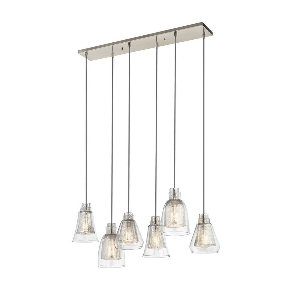 Kichler Evie 6-Light Brushed Nickel Transitional Dry Rated Chandelier ...