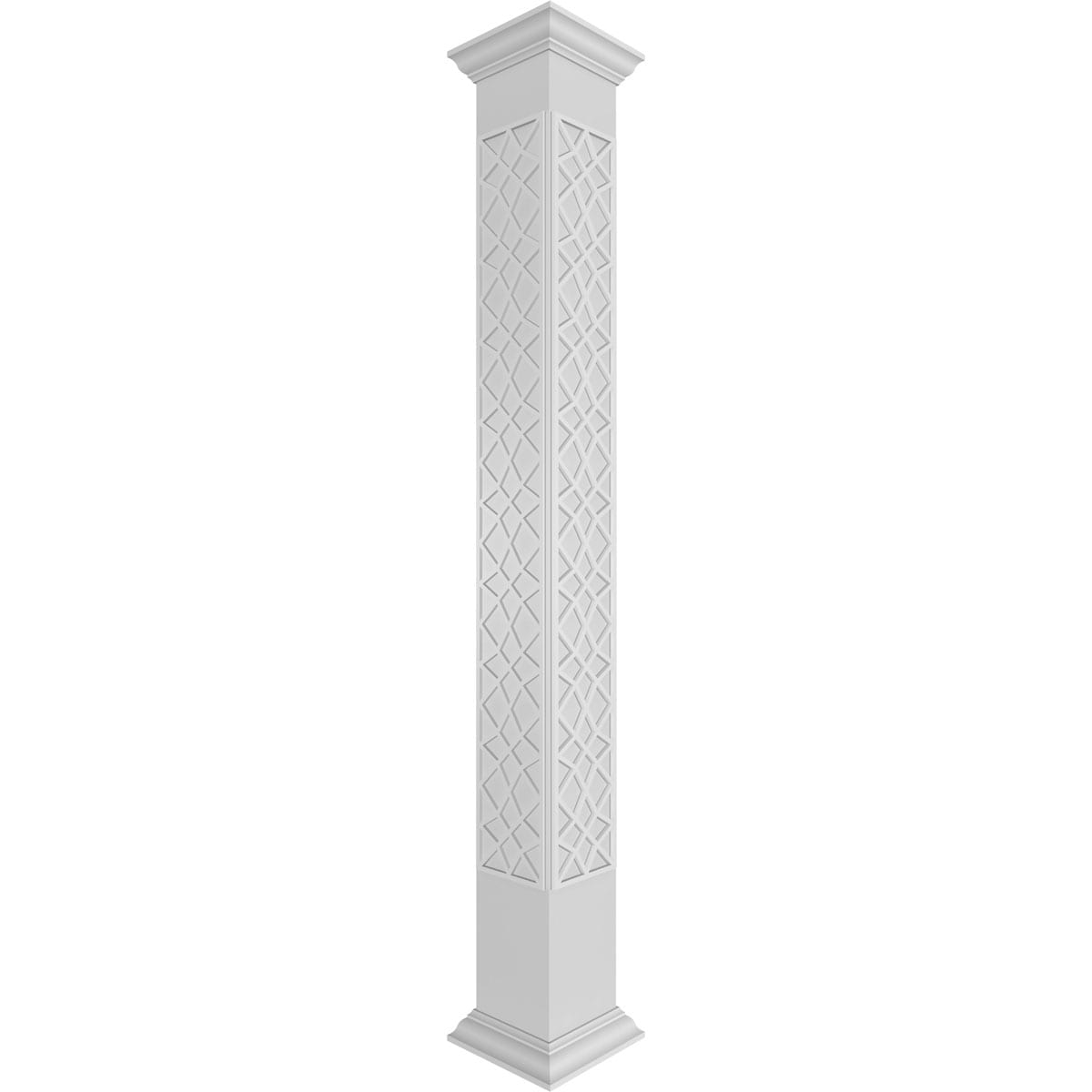 Ekena Millwork CC0808ENMSCCRCR Mosaic Fretwork 8-Inches L x 8-Feet Unfinished PVC Column Wrap