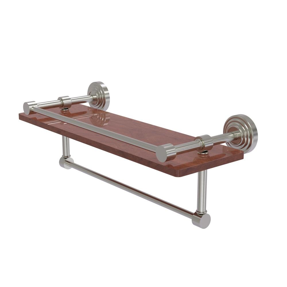 Allied Brass WP-1-16TB-GAL-IRW-SN Waverly Place Satin Nickel Wall mount Bathroom Shelf ( 16-in x 5-in x 5-in )