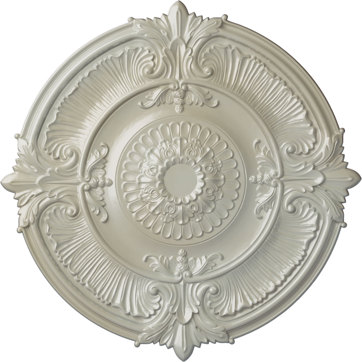 Ekena Millwork CM53ATFBS Attica Acanthus Leaf 55-in W x 55-in L Painted Flash Blue Polyurethane Whole Ceiling Medallion