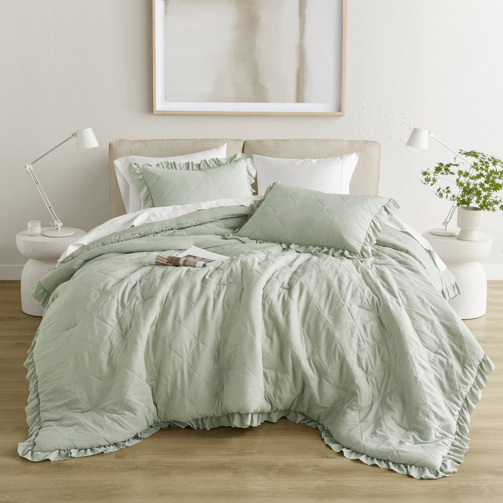 510 Design LWSDS0341000838039 Sage Geometric King/California king Comforter Microfiber