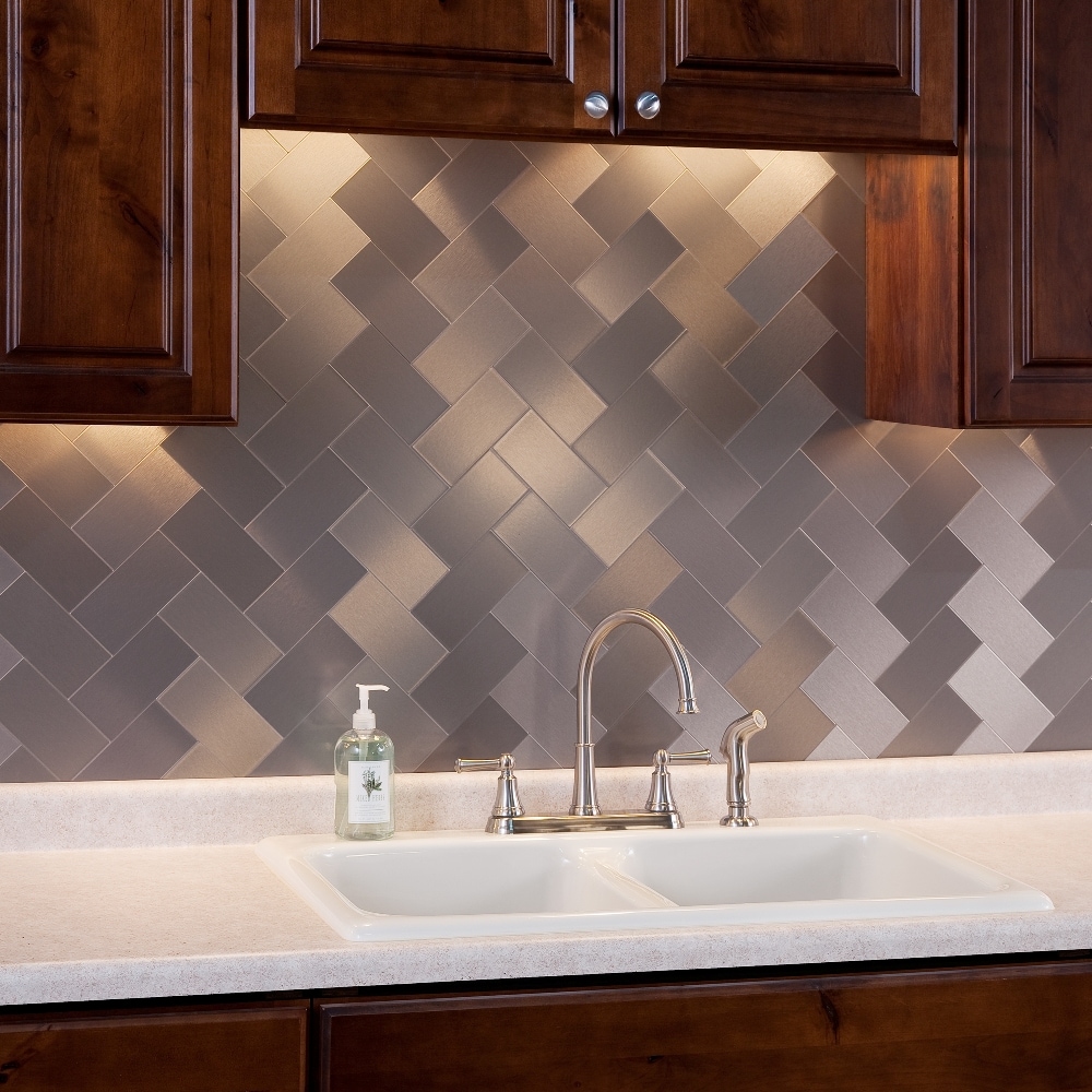 Peel and Stick Matted Metal Backsplash Tiles - Aspect