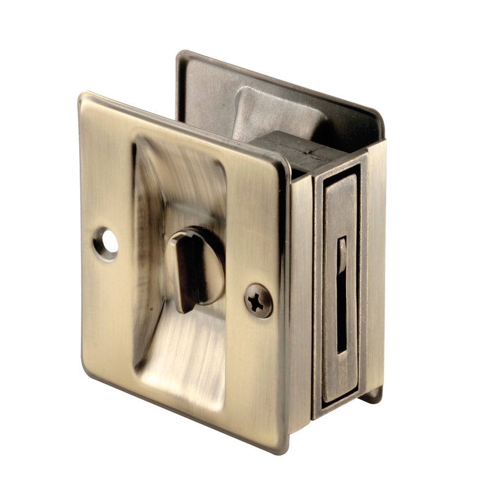 Prime-Line 2.5-Inches Aged brass Pocket Door Pull #N 6774
