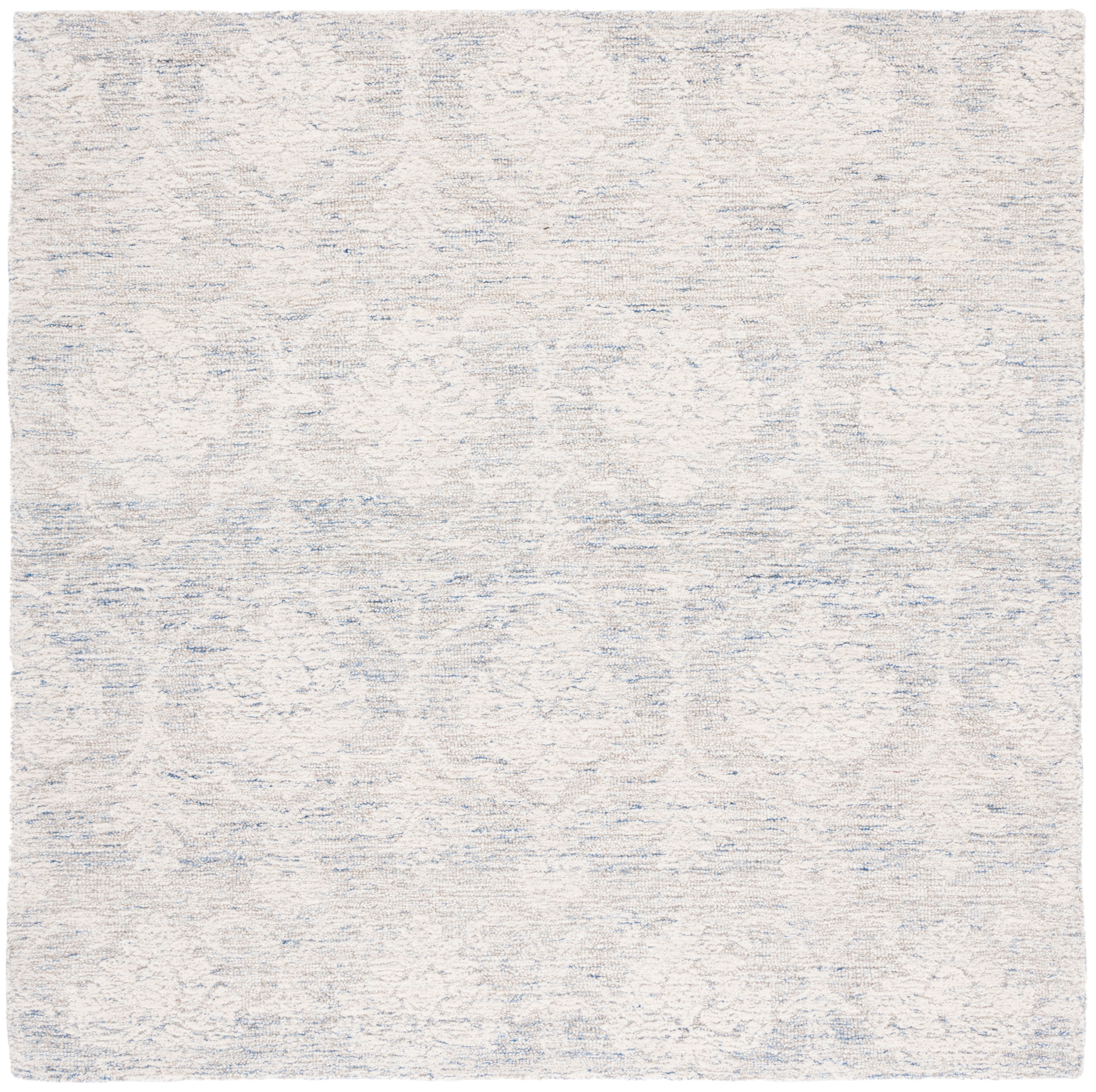 Safavieh MET996L-6SQ Metro Mizka 6 x 6 (ft) Tufted Wool Light Blue/Ivory Square Indoor Floral/Botanical Farmhouse/Cottage Area rug