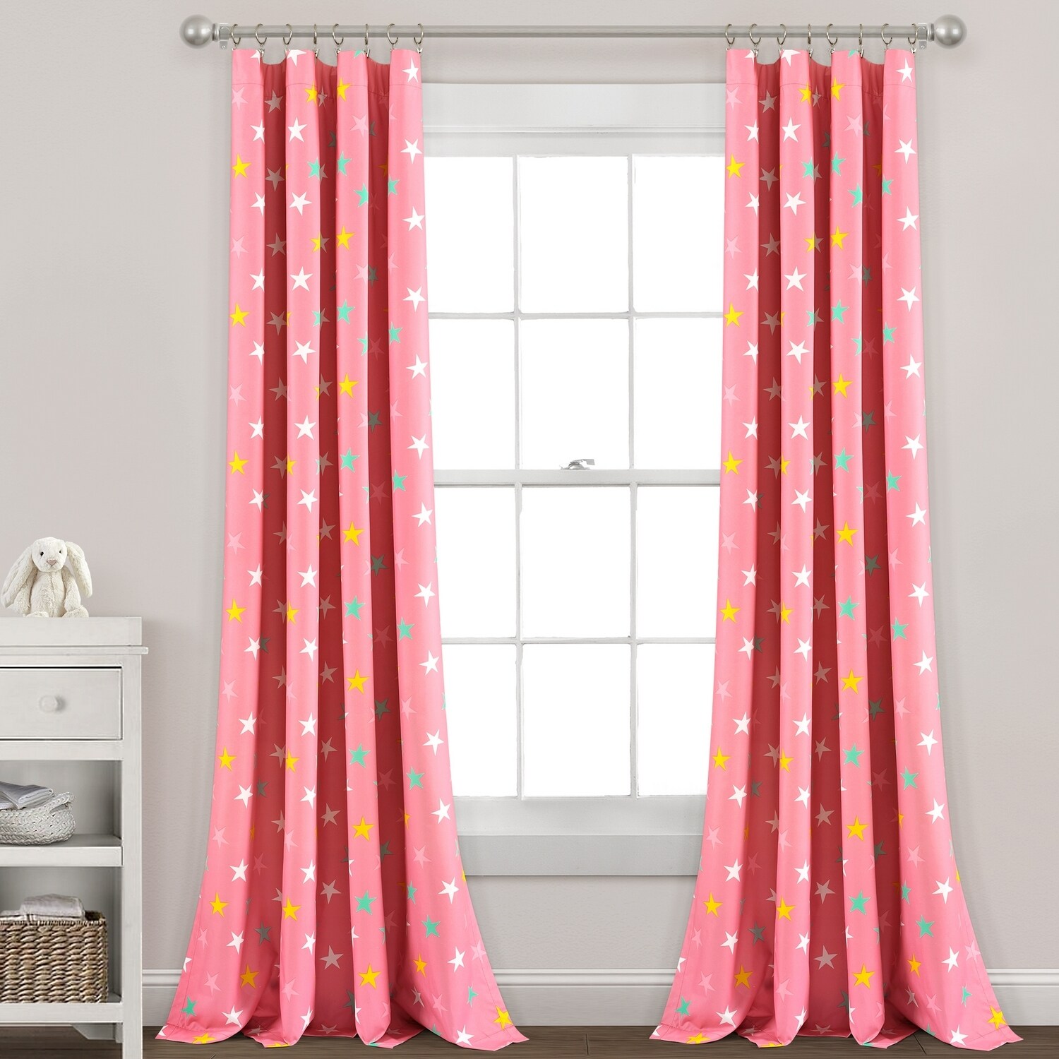 Lush Decor 16T007318 84-Inches Pink Blackout Rod pocket Single curtain panel