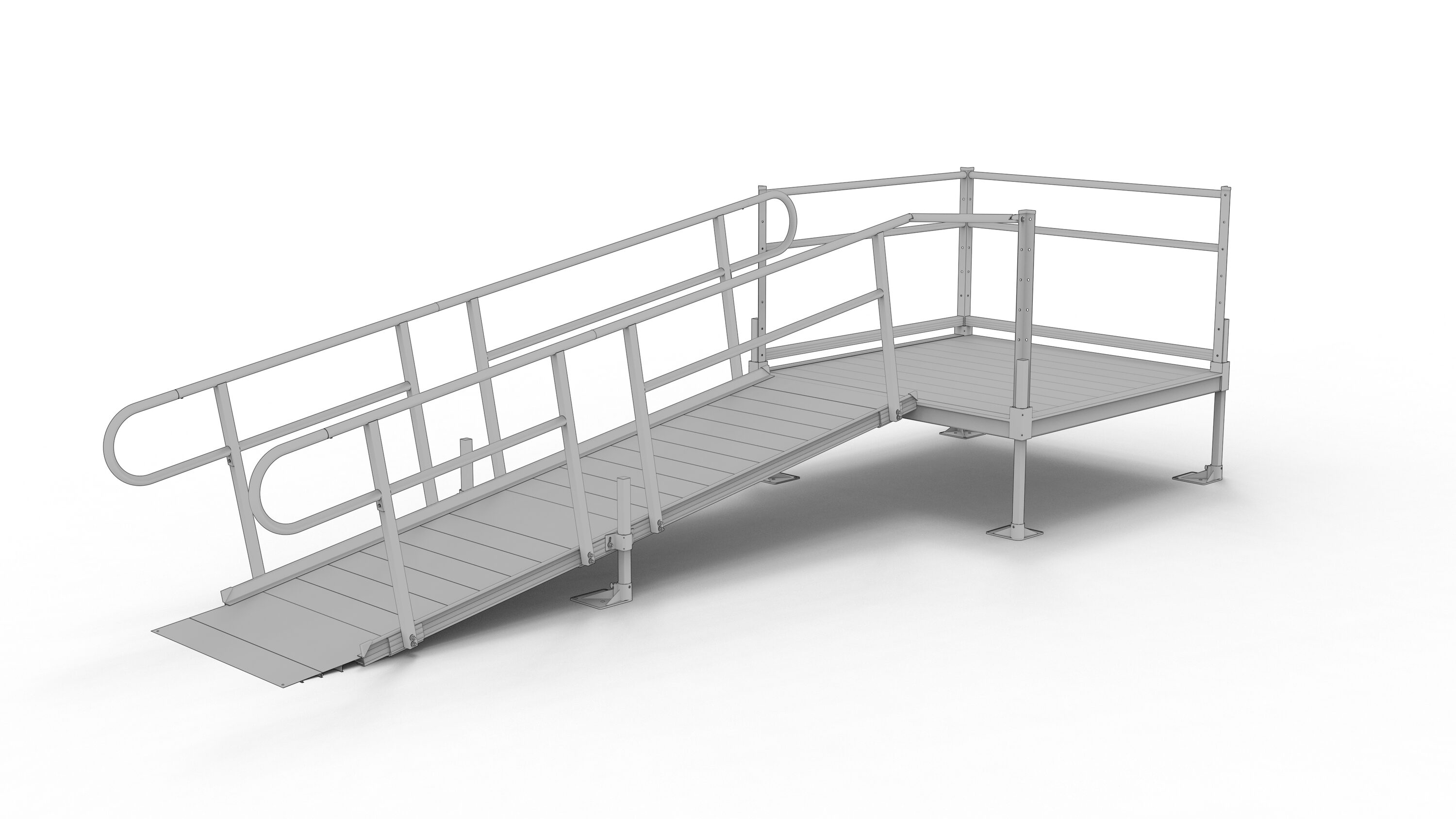 RELIABILT Solo 10' Straight w/ 5x5 Top 10-ft x 36-in Aluminum Modular Entryway Wheelchair Ramp