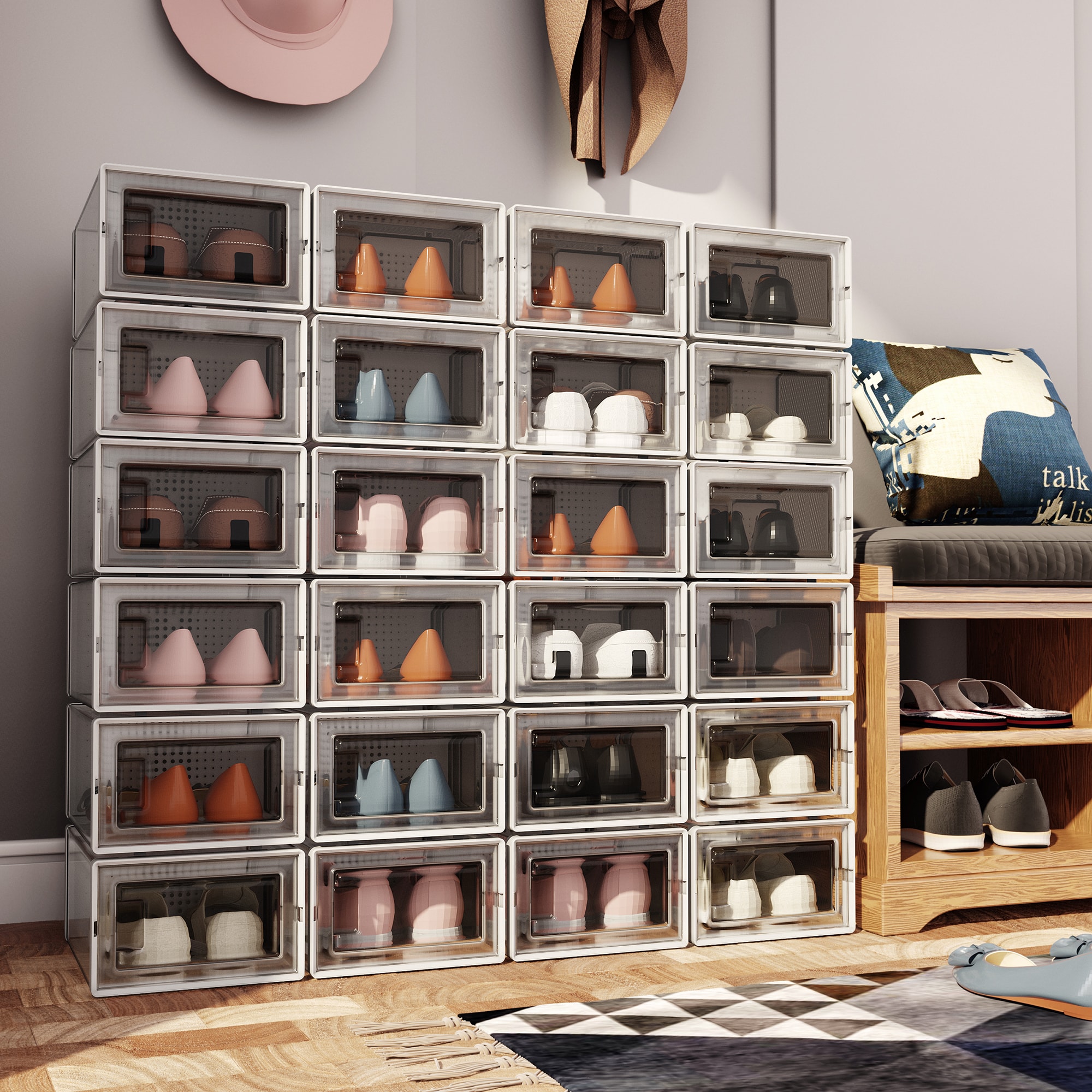 Stackable Shoe Storage Boxes  Sneaker Display Case - Lifewit – Lifewitstore
