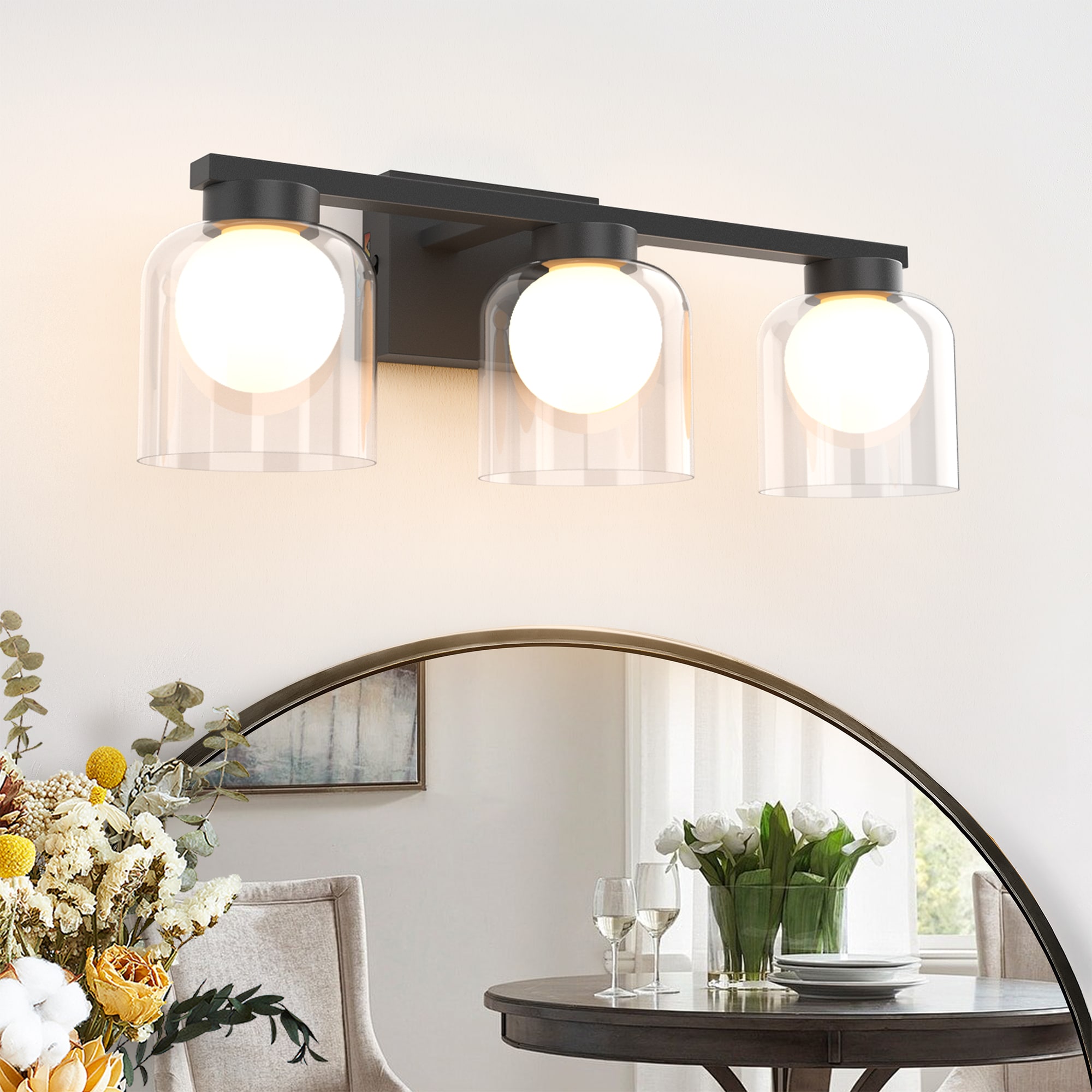 Maxax MX21045-W3BK Breleigh 20.5-in 3 -Light Matte Black Integrated LED Modern/contemporary Vanity light
