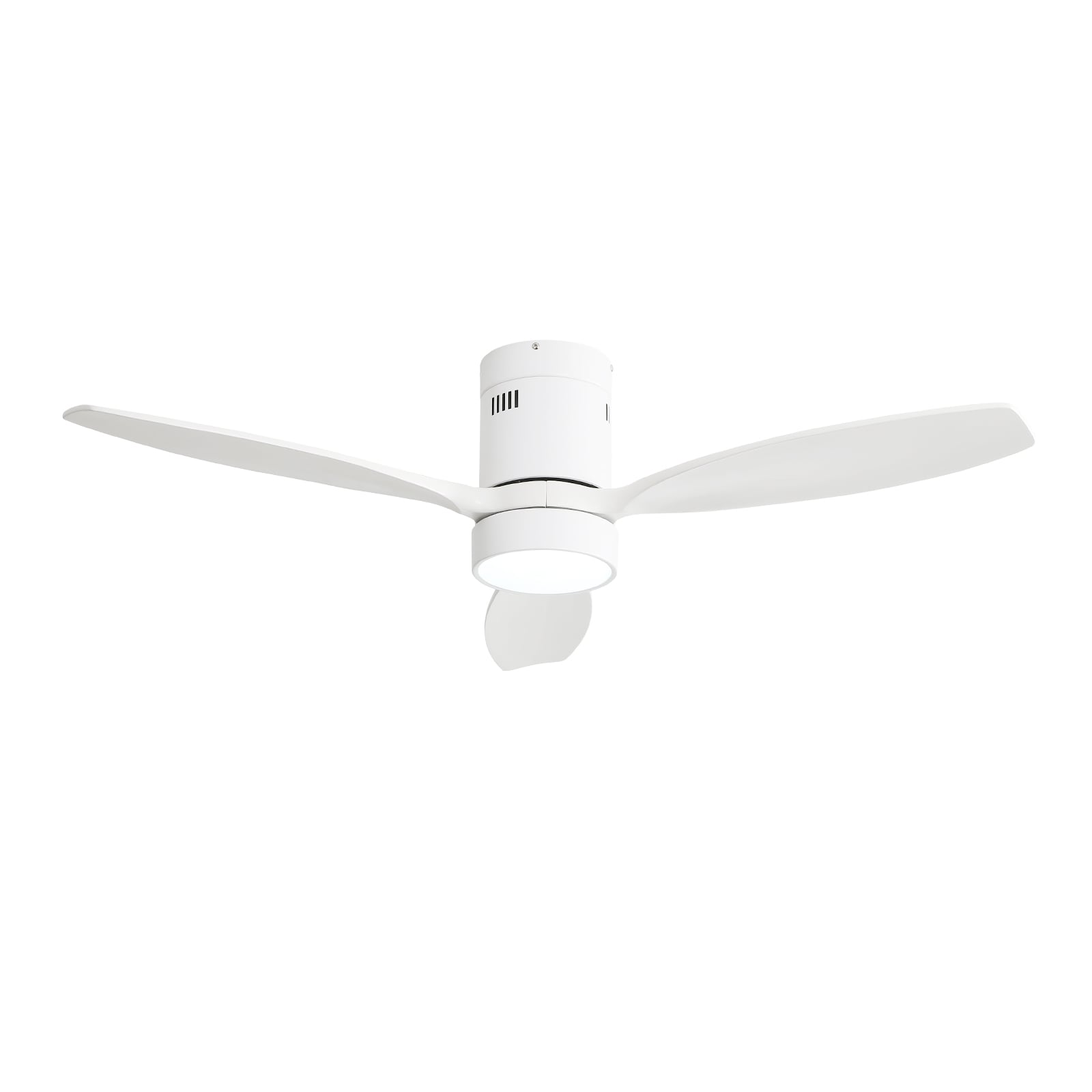 Bayfeve BFKS-47089-CF Adjustable Speed 52-in Color-Changing Integrated LED Outdoor Flush Mount White with White Solid Wood Blades Ceiling Fan With Light - Remote Included ( 3 -Blade )