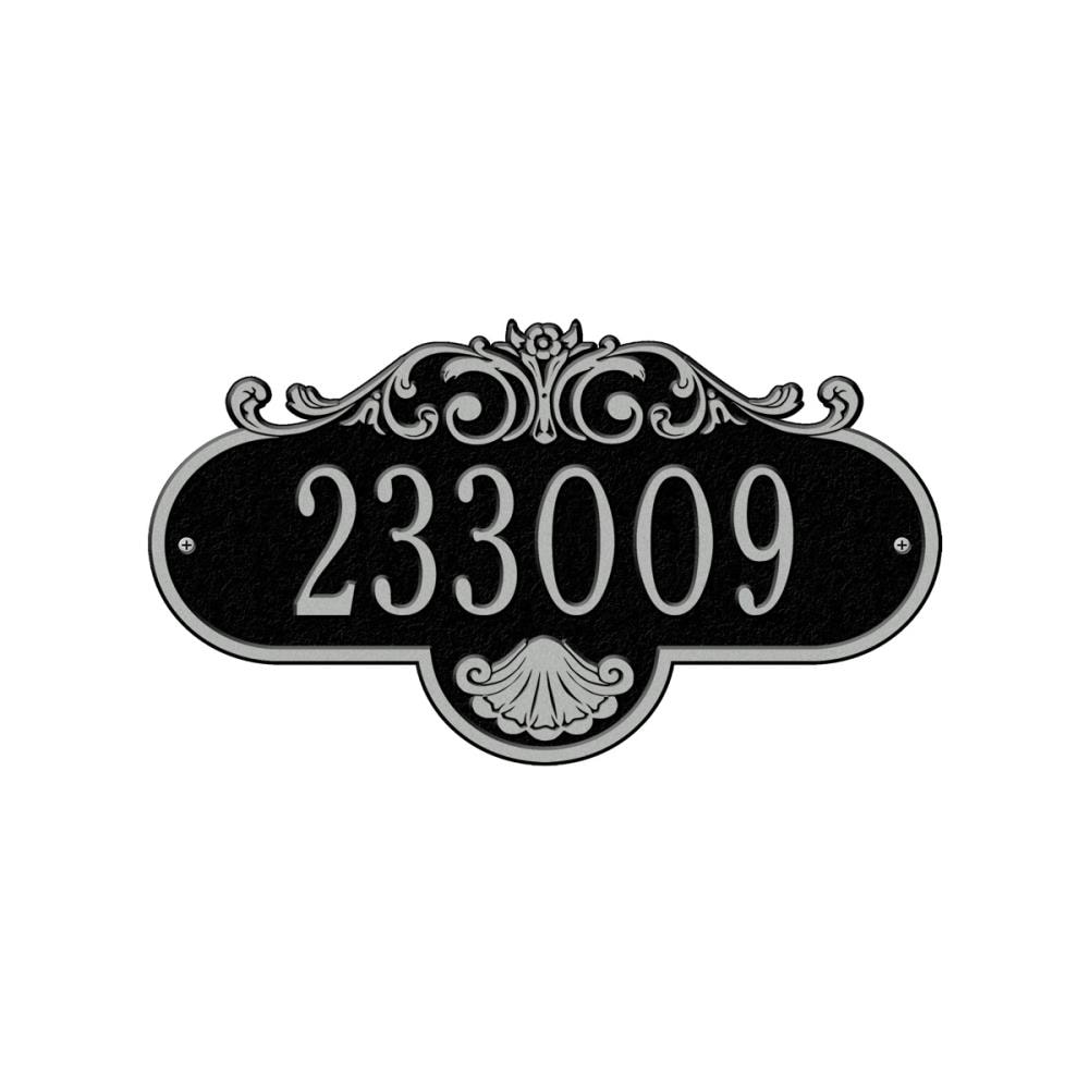 Whitehall 2020BS 4-3/4-in H x 8-in W Black/silver Aluminum Address plaque