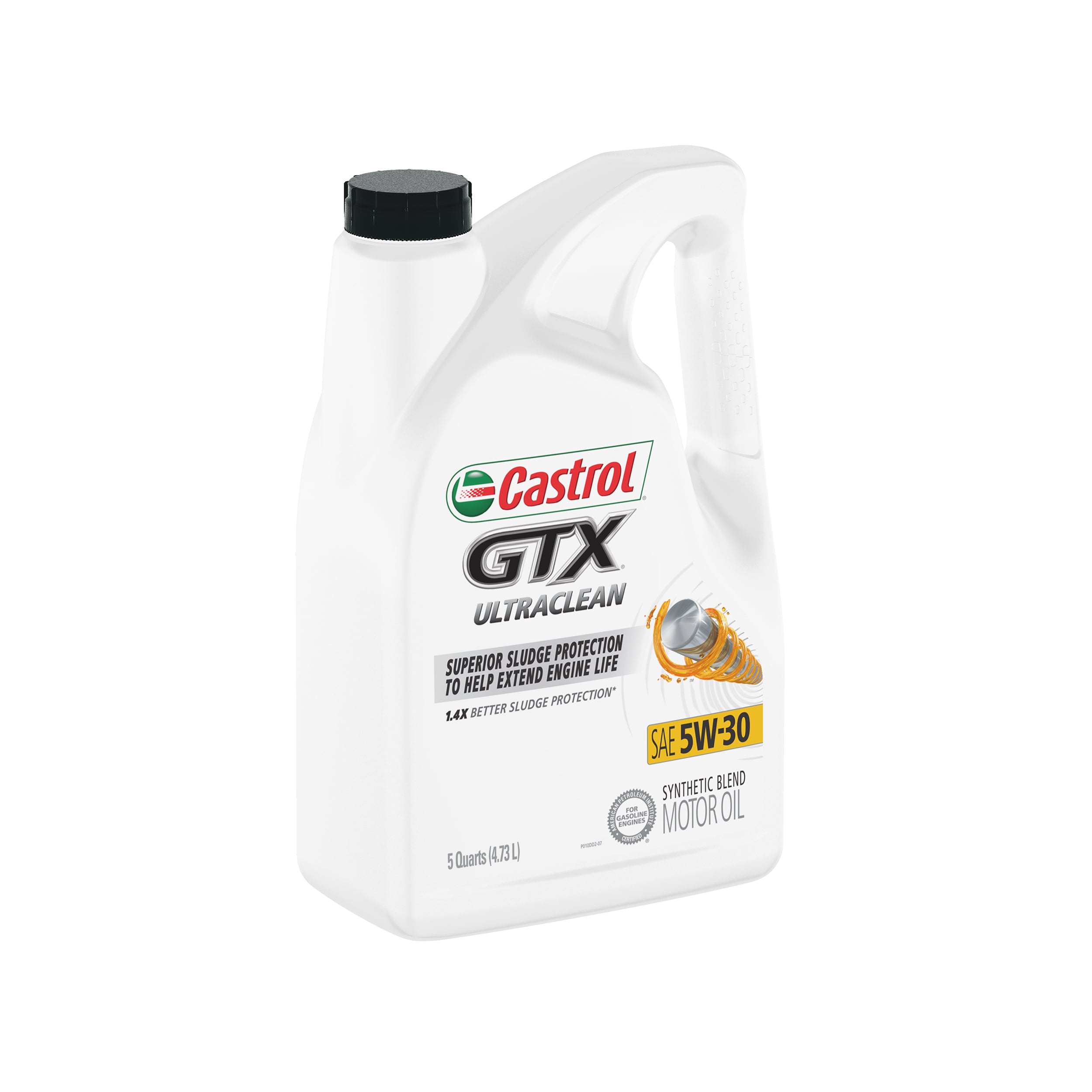 CASTROL GTX Ultraclean 5W-30 Synthetic Blend Motor Oil, 5 Quart in