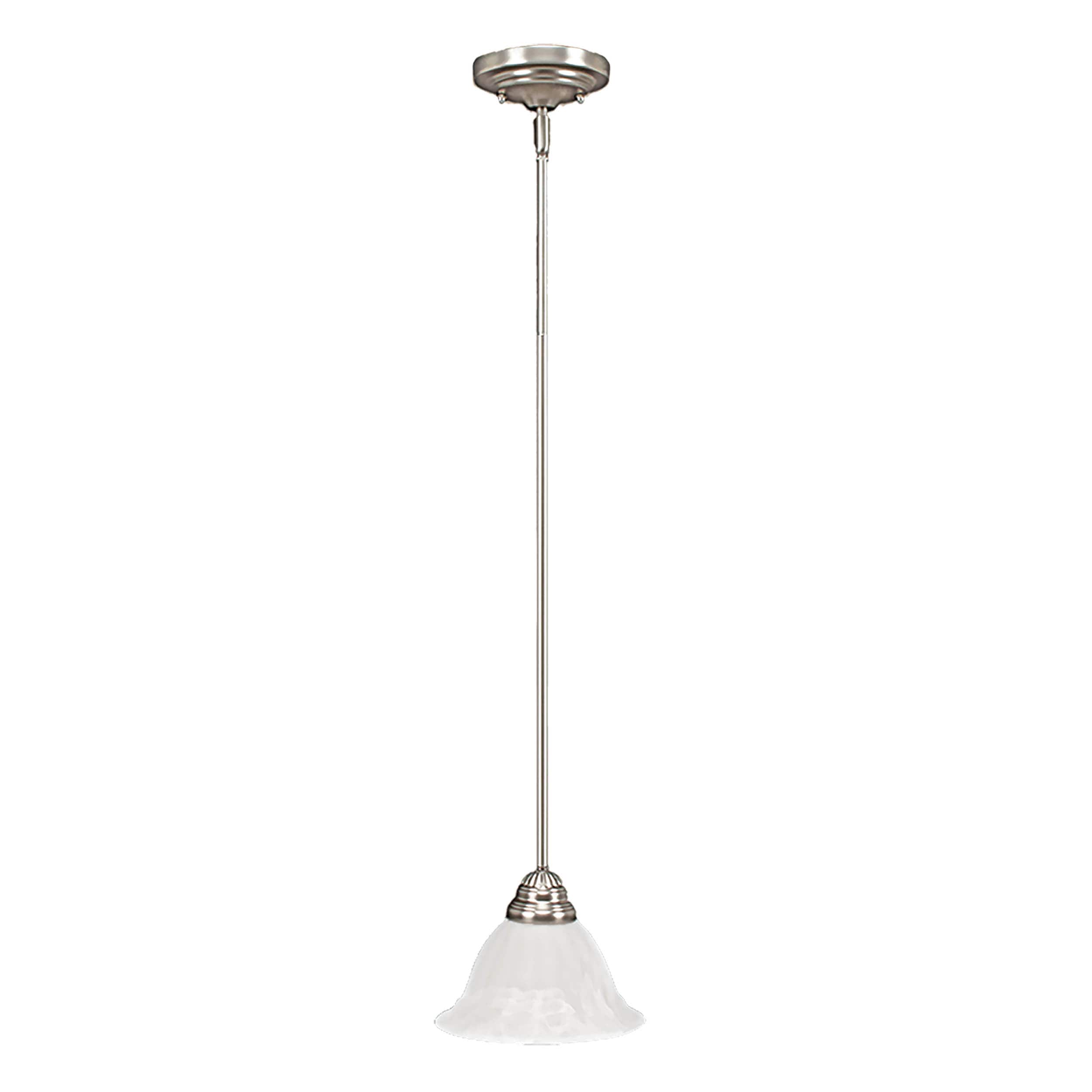 Millennium Lighting 1701-SN Pendant Light Satin Nickel Traditional Alabaster glass Cylinder Large Hanging Pendant light