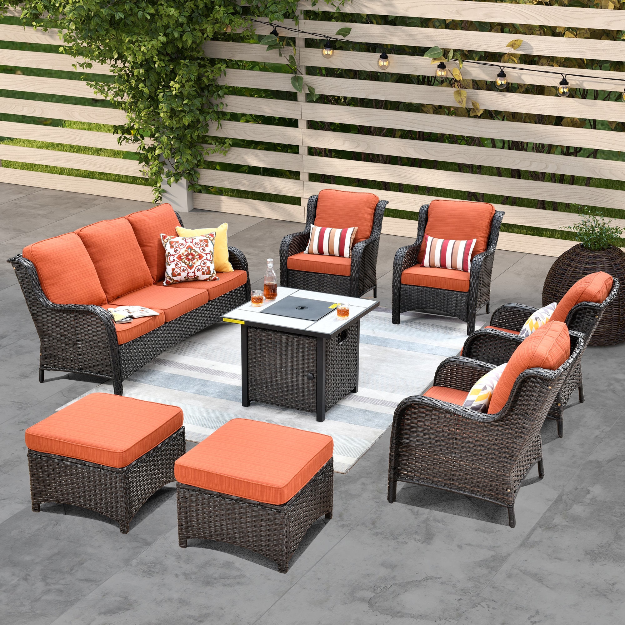 ovios 8 piece patio furniture sets rattan wicker chair sectional