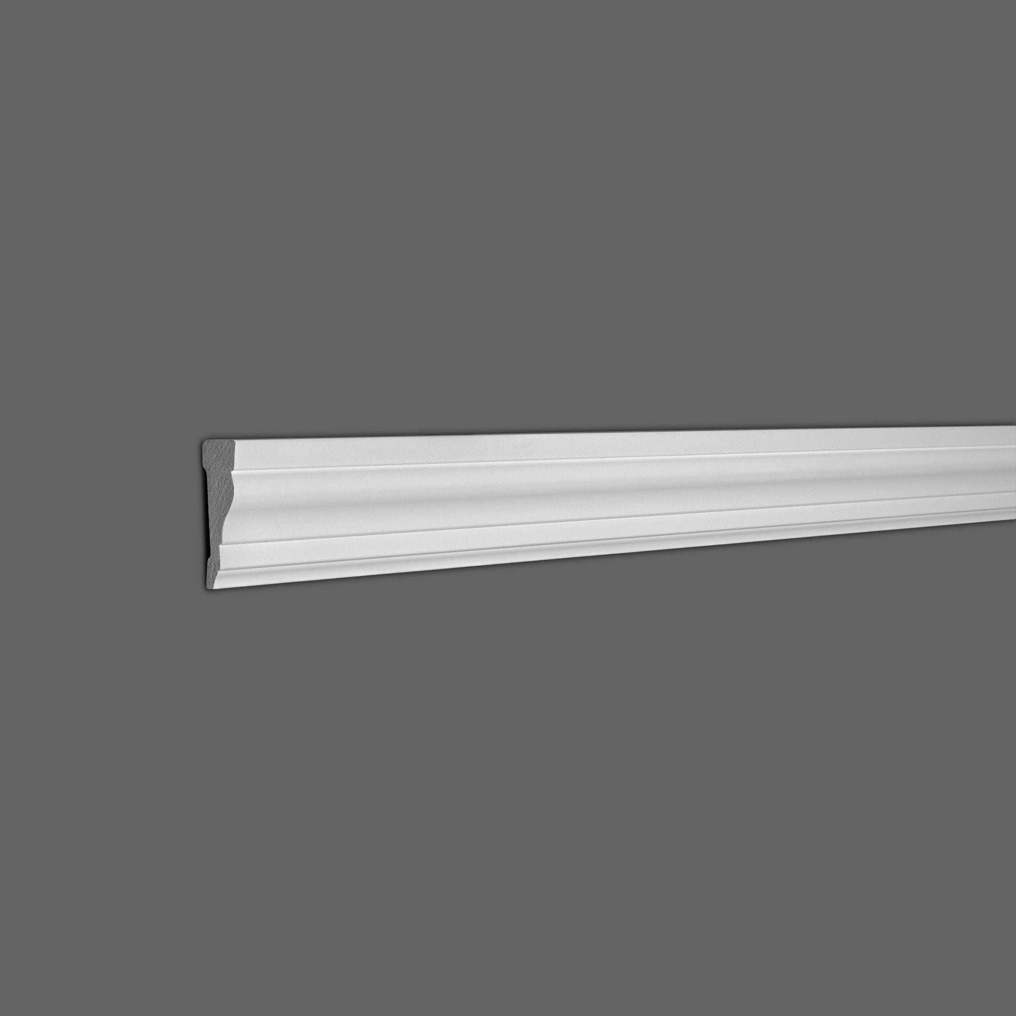 Unfinished White Polystyrene Crown Moulding, 8 Feet