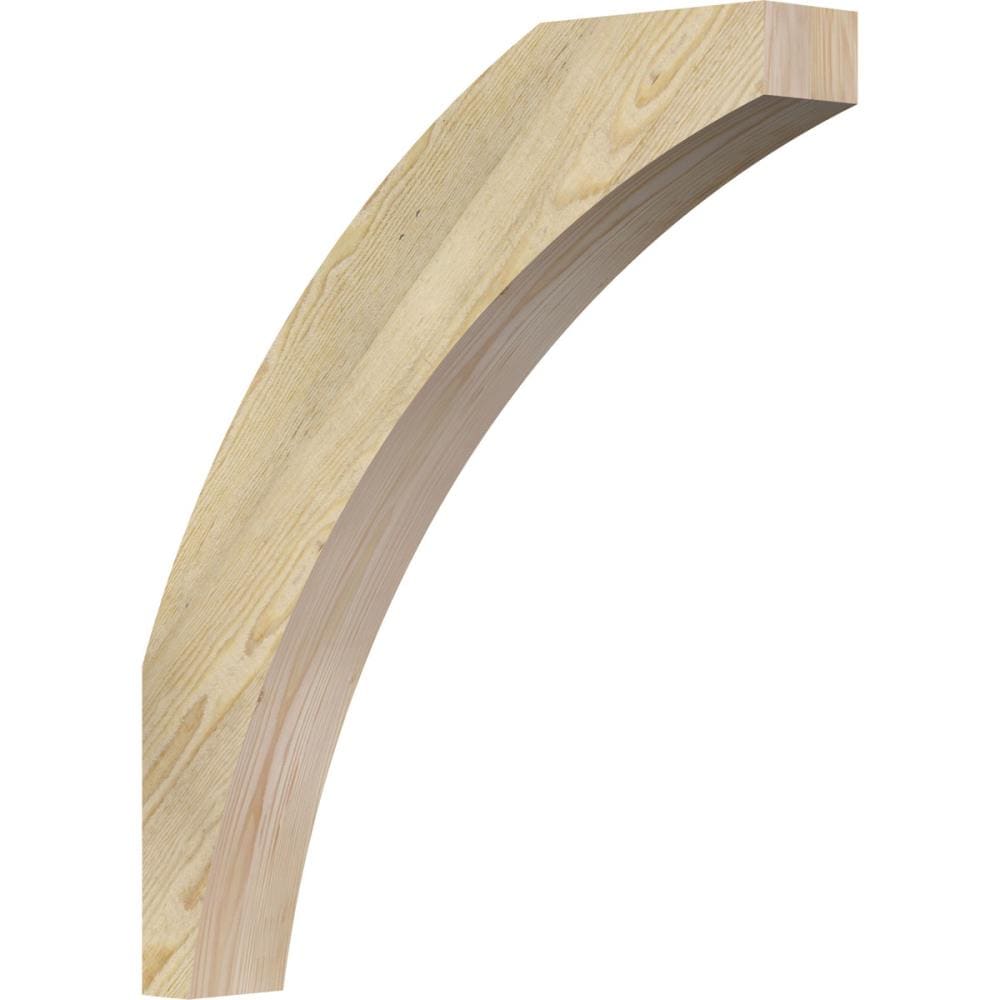Ekena Millwork 4-in x 24-in x 28-in Douglas Fir Unfinished Wood Thorton Rough Sawn Knee Brace #BRC04X24X28THR00RDF