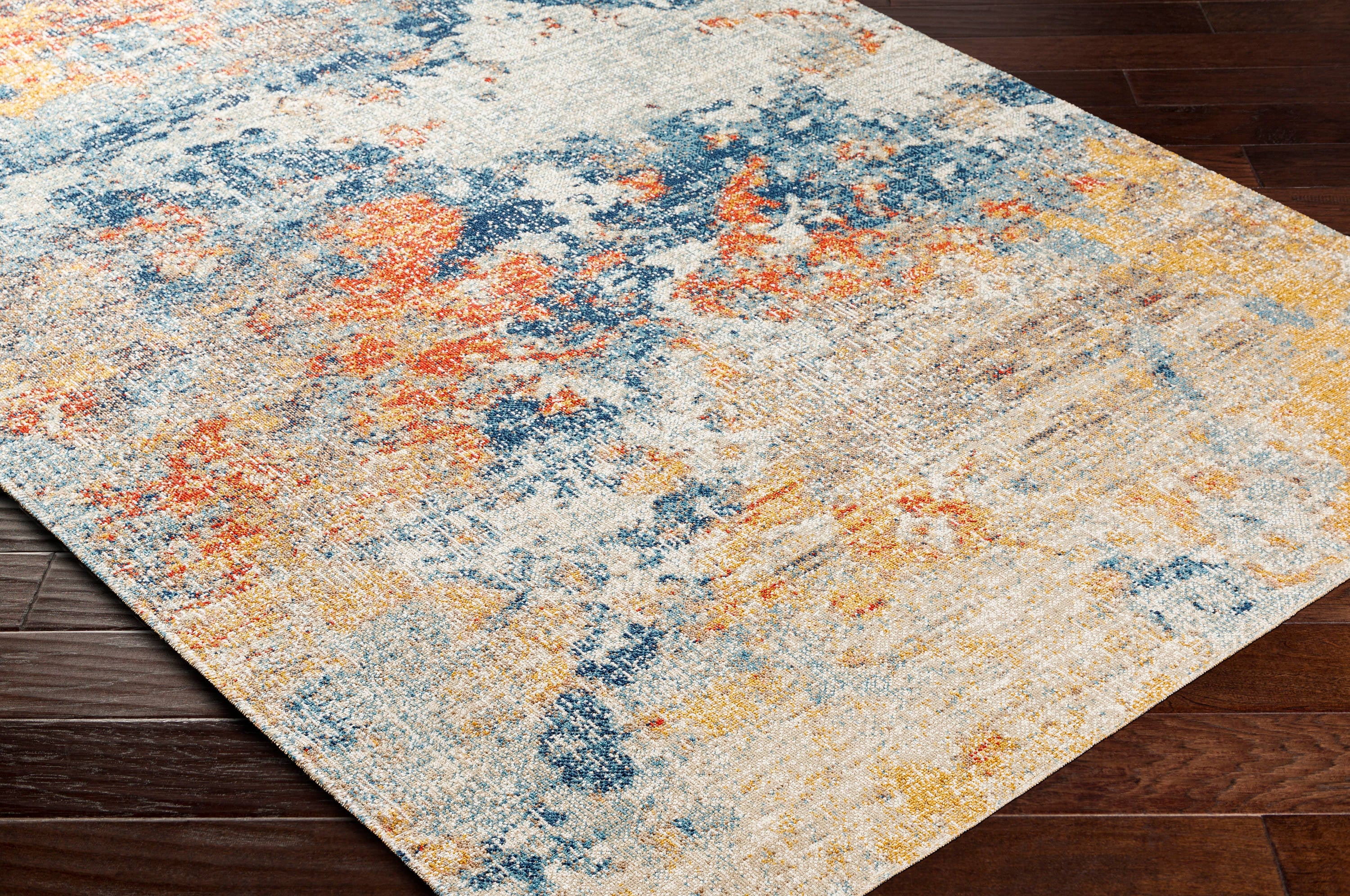Huntington Beach Multicolor Abstract Polyester Indoor/Outdoor Rug, 5'3" x 7'