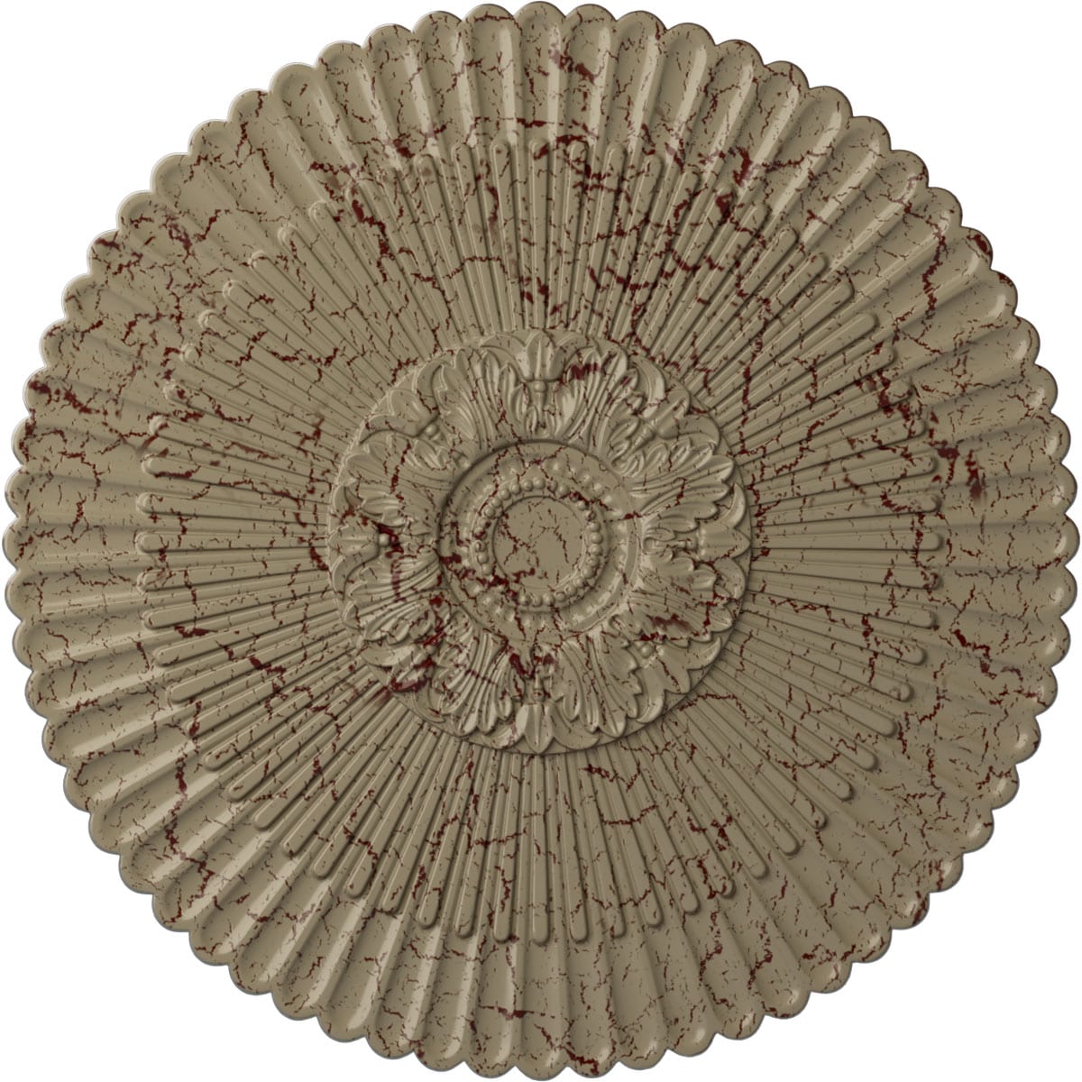 Ekena Millwork CM41NEGDC Nexus 41-in W x 41-in L Painted Gobi Desert Crackle Polyurethane Whole Ceiling Medallion