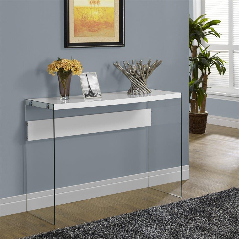 monarch specialties console table white