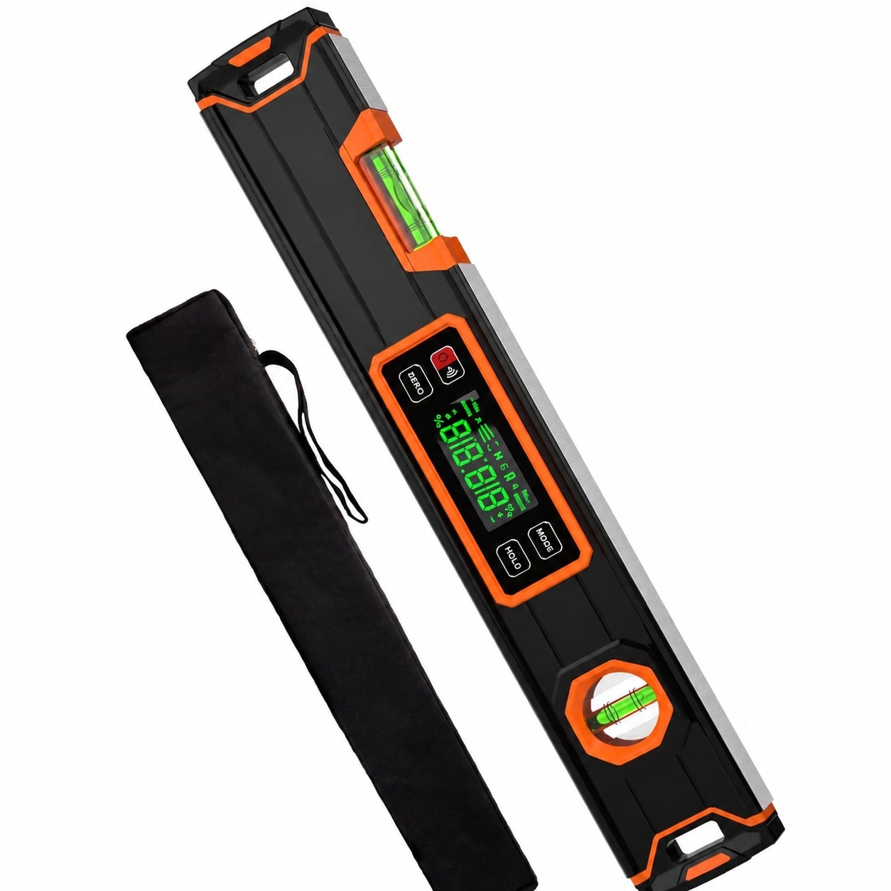 Linder Group Inc Digital level 15 point 7 inch magnetic torpedo level LCD display 360 degree angle inclinometer vertical and horizontal bubble tool for