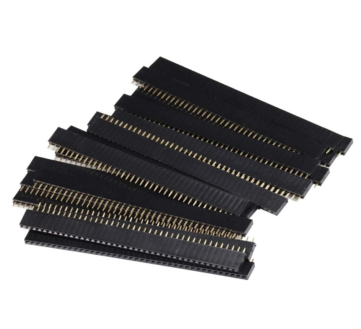 Etokfoks  20 Pin Header Connector Strip 2 54mm Pitch 101 x 11 x 2mm Plastic Metal 20 Pack For PCB Board and Shield Projects