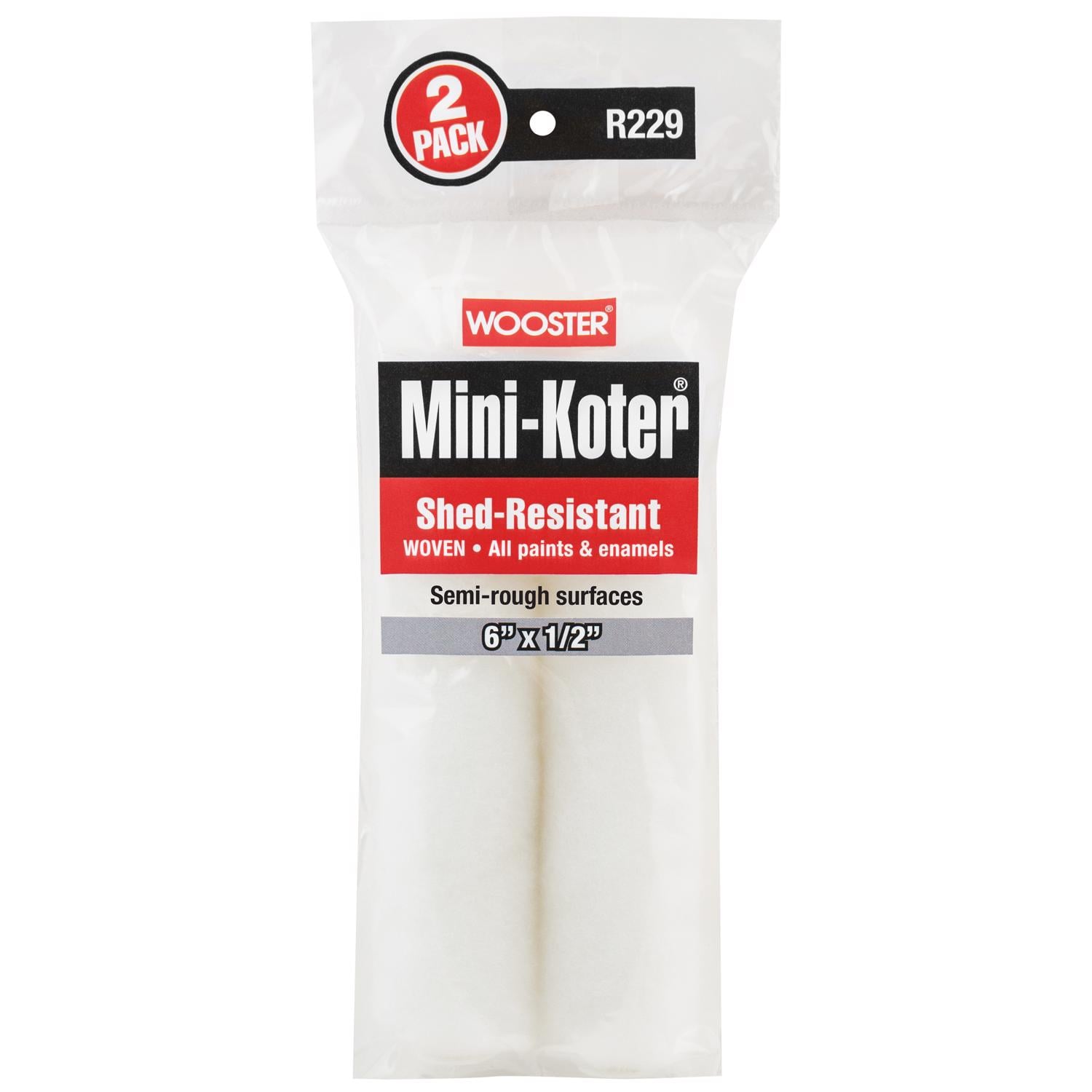 Wooster - Mini Koter Fabric 6 in. W X 1/2 in. Mini Paint Roller Cover 2 pk