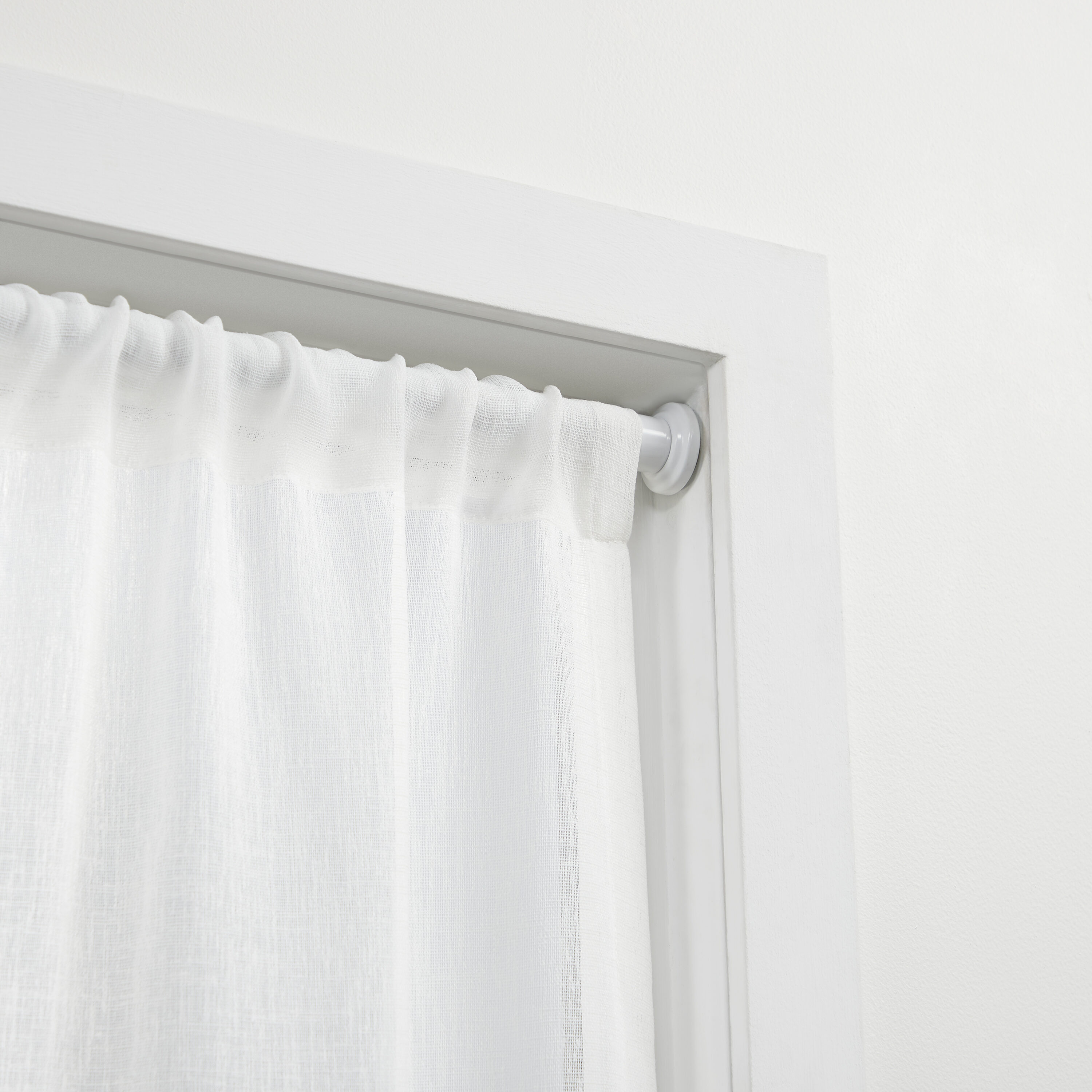 Exclusive Home Tension Rod 36-in To 63-in White Steel Tension Curtain ...