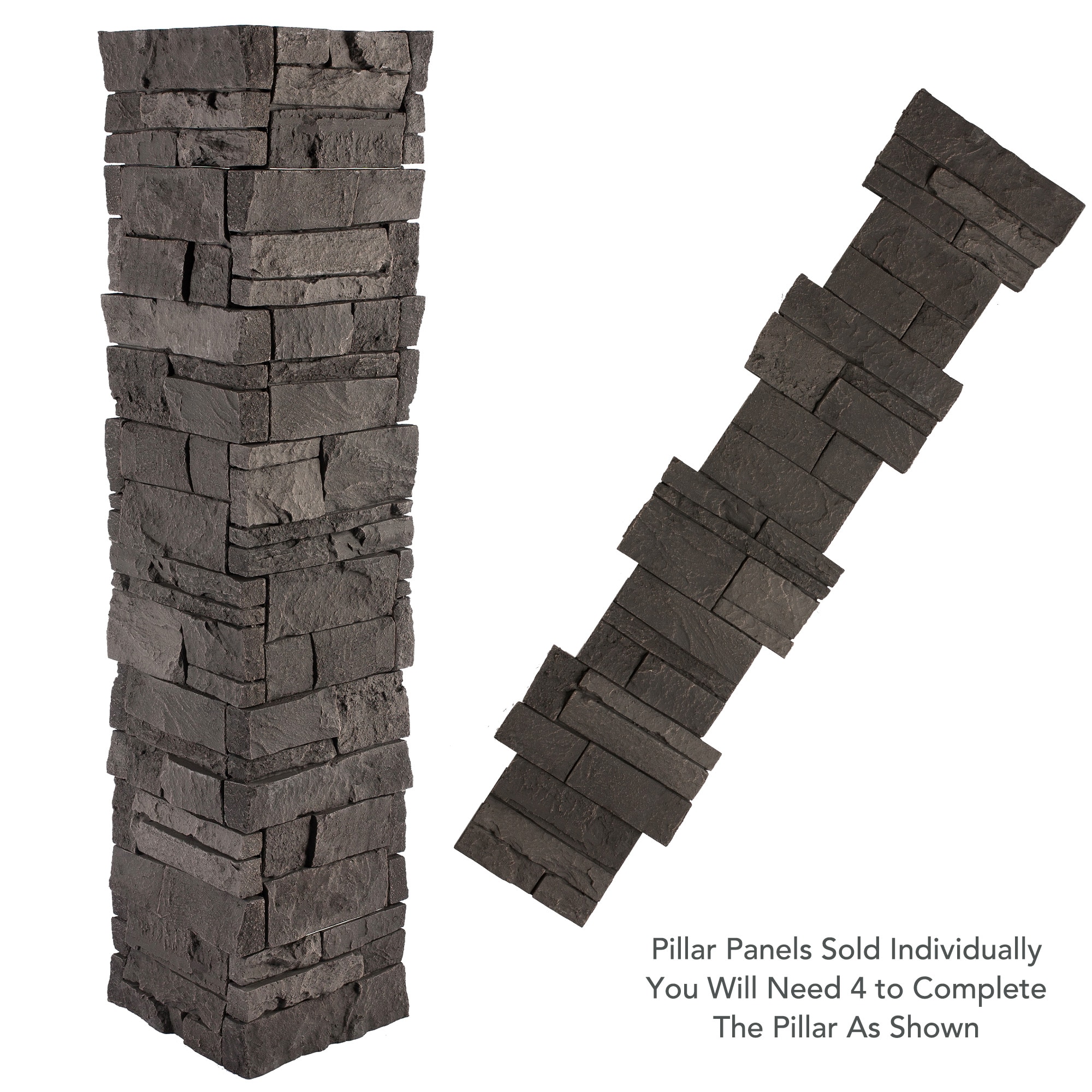 GenStone GenStone Stacked Stone Pillar Panel 3.28-sq ft Iron Ore Faux ...