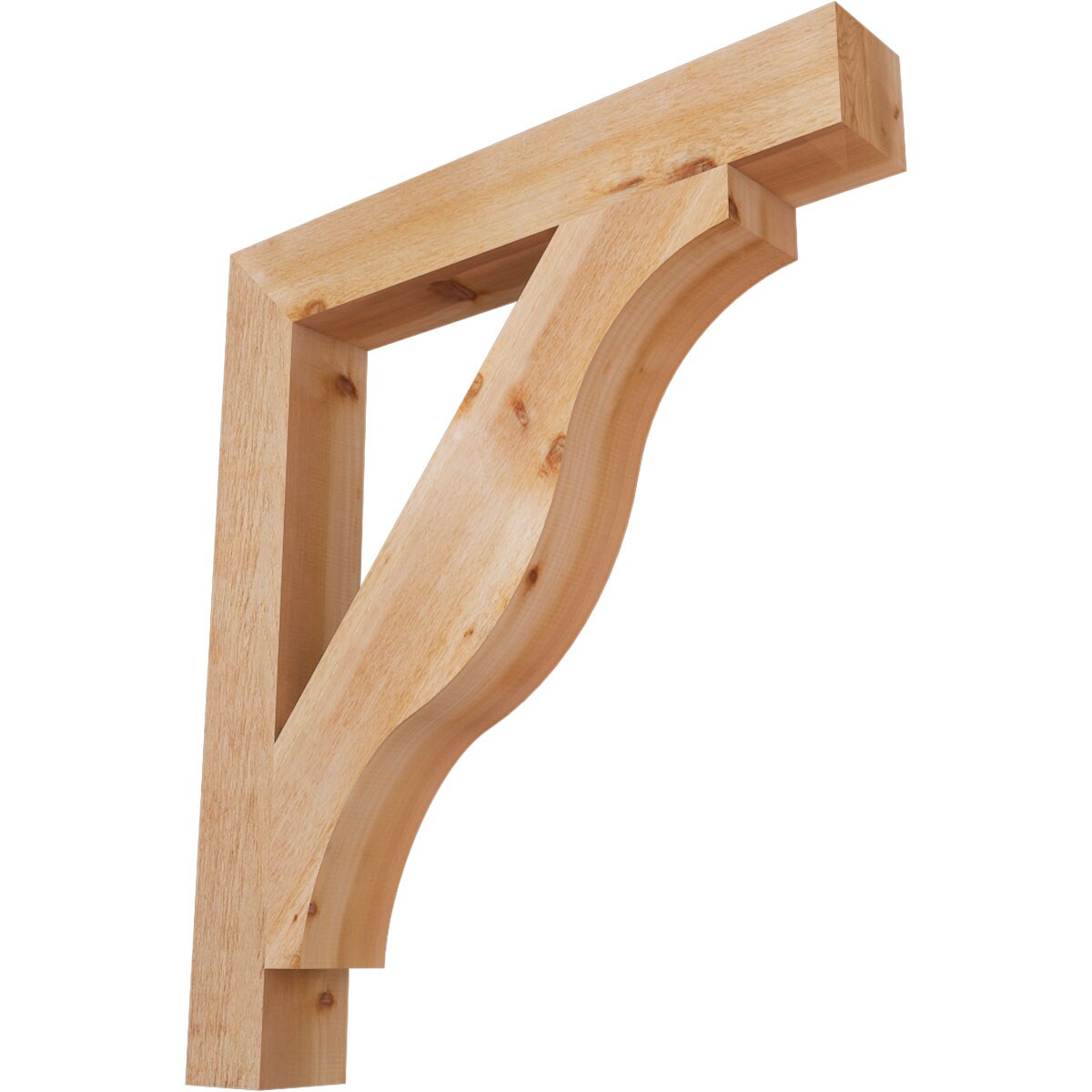Ekena Millwork BKT06X42X48FST05RWR Funston Block Rough Sawn 6-in x 42-in x 48-in Western red cedar Brown Wood Standard bracket