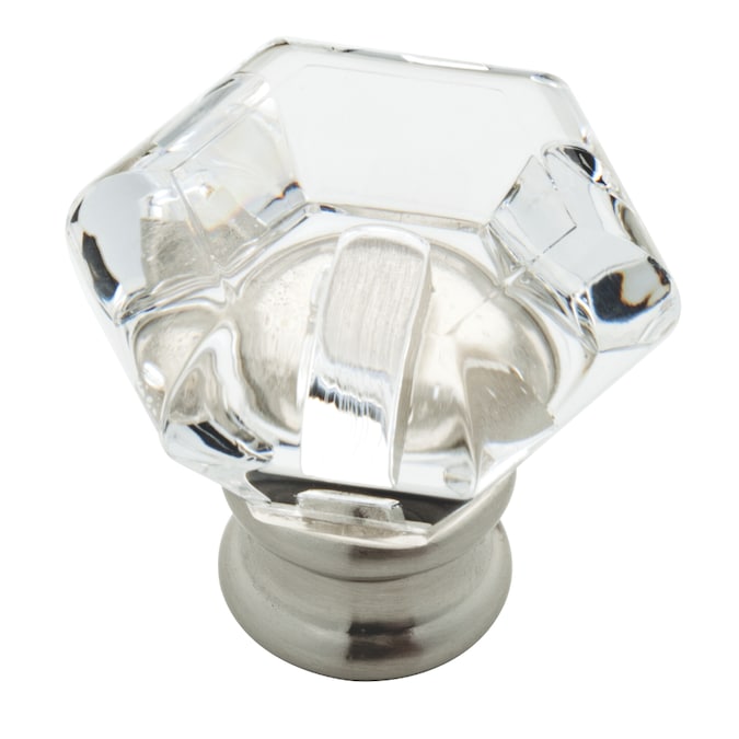 Brainerd Acrylic Faceted 1 375 In Satin, Clear Acrylic Cabinet Knobs