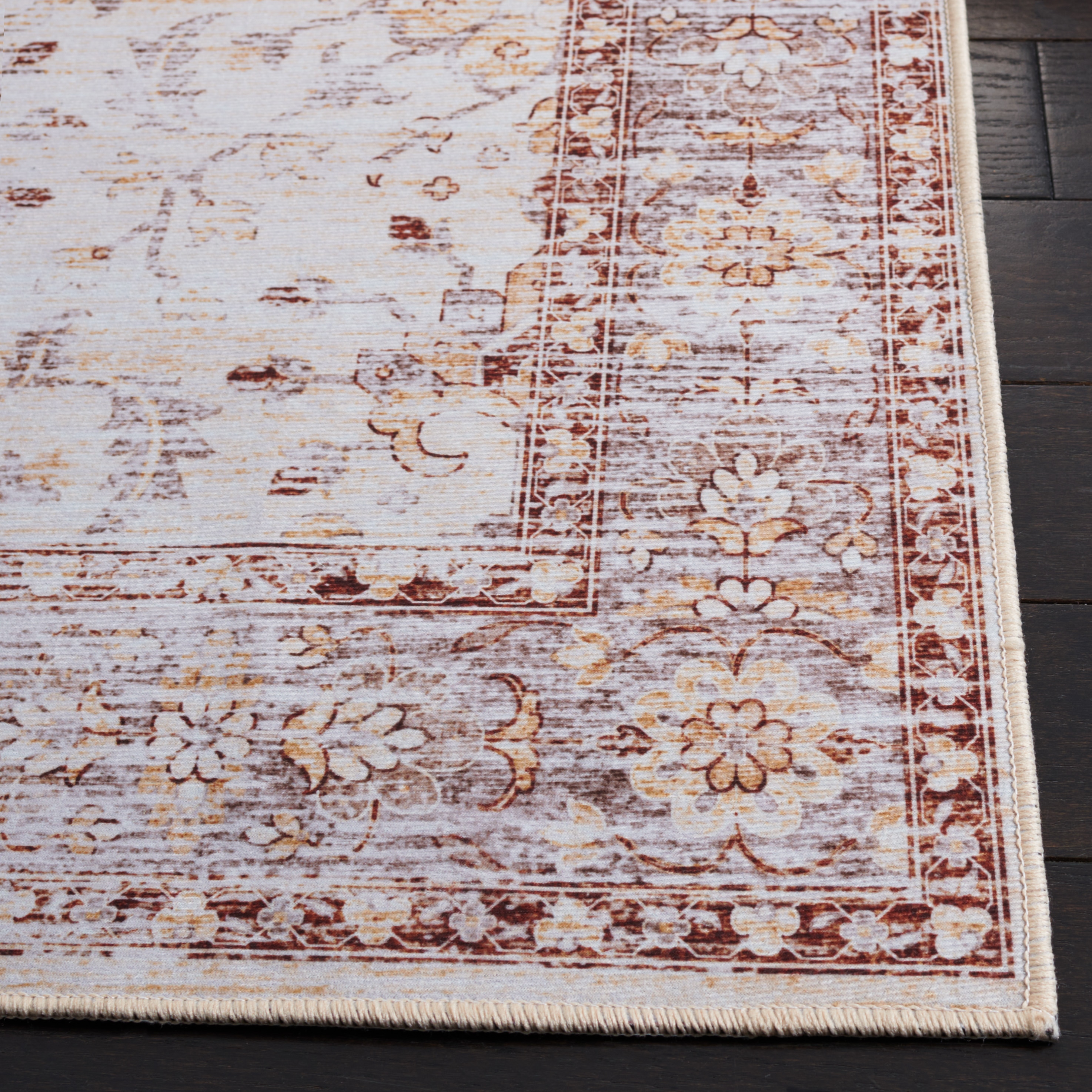 Tucson 8' x 10' Beige and Gold Hand-knotted Synthetic Rug