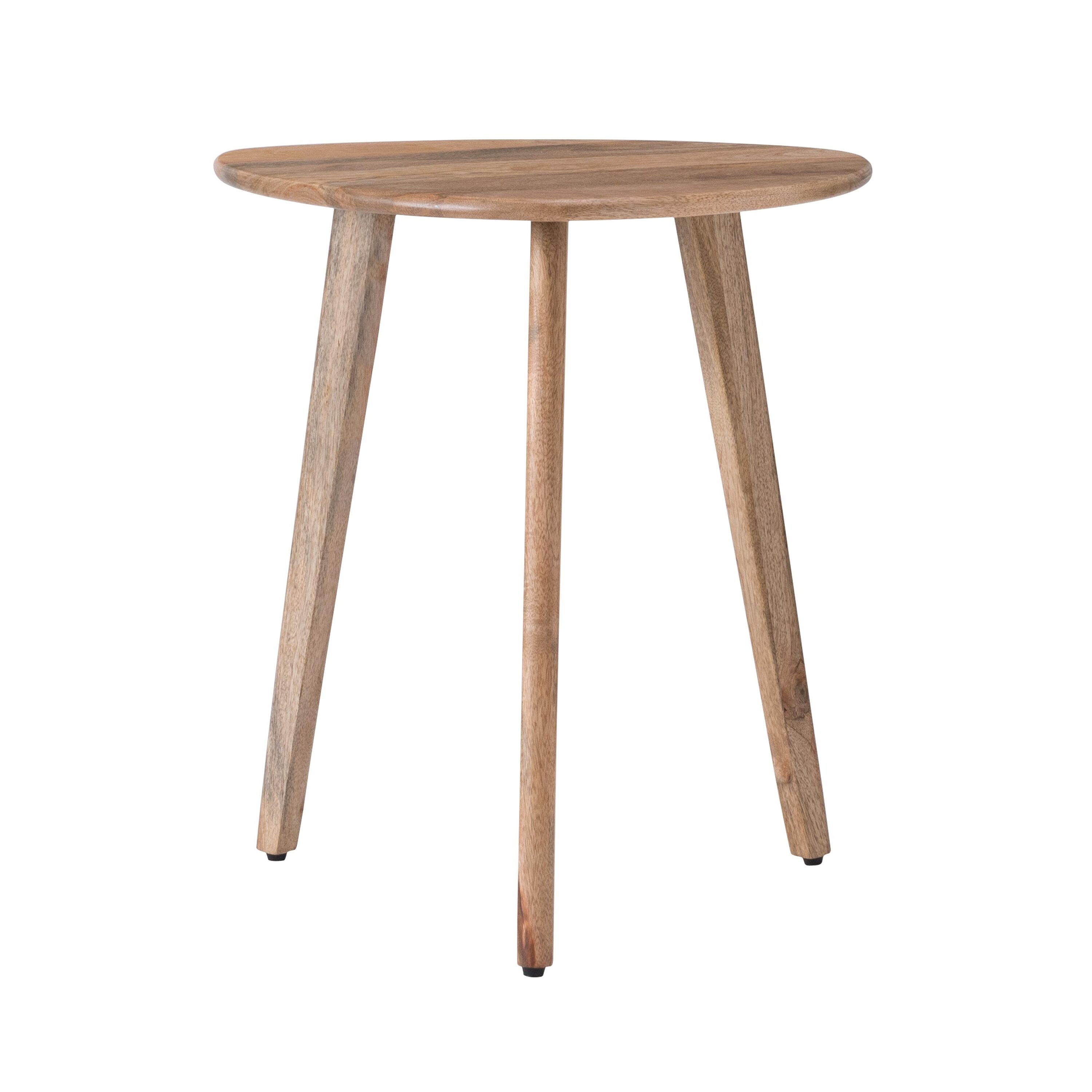 MH LONDON MH-TB-873 Izzie 16-Inches W x 18-Inches H Natural Wood Triangle Midcentury End Table Assembly Required