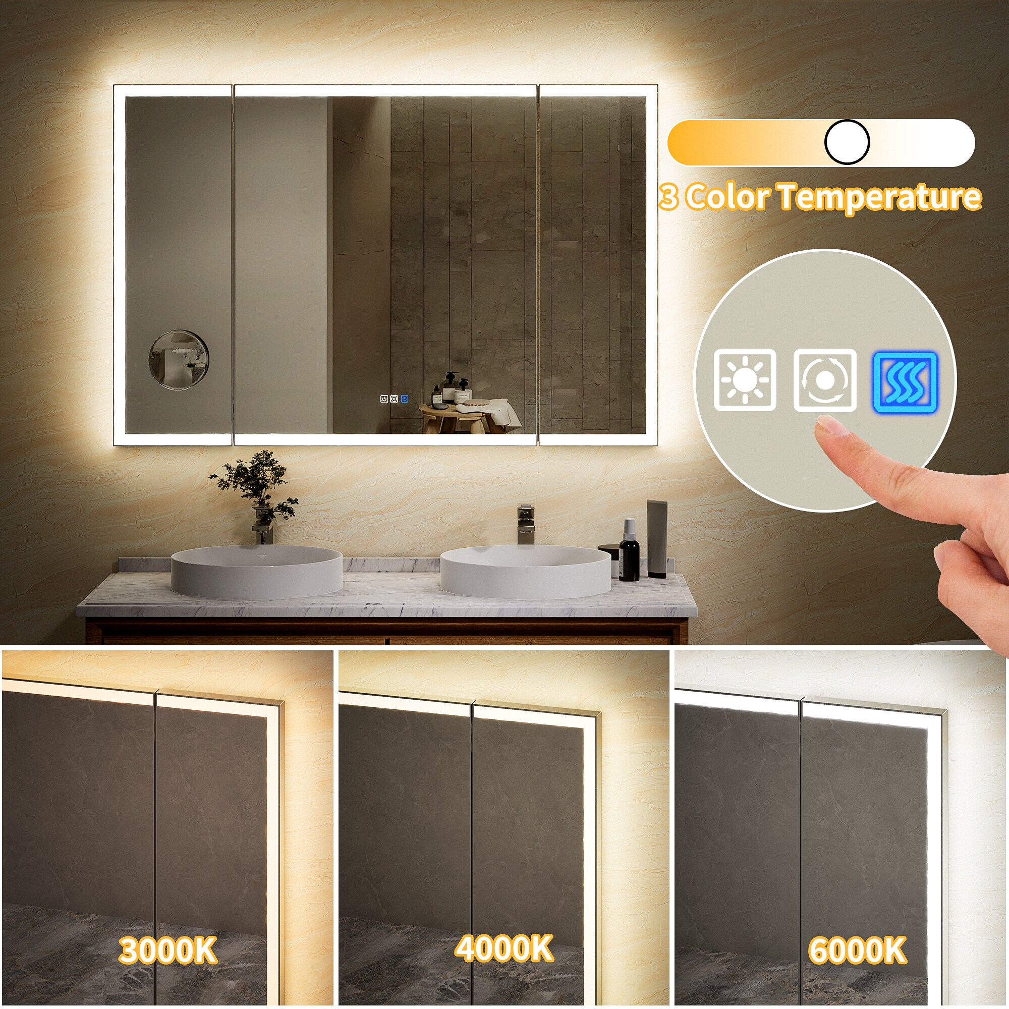 WELLFOR EX-TF3696 Framed-Bath-Mirrors - View #7