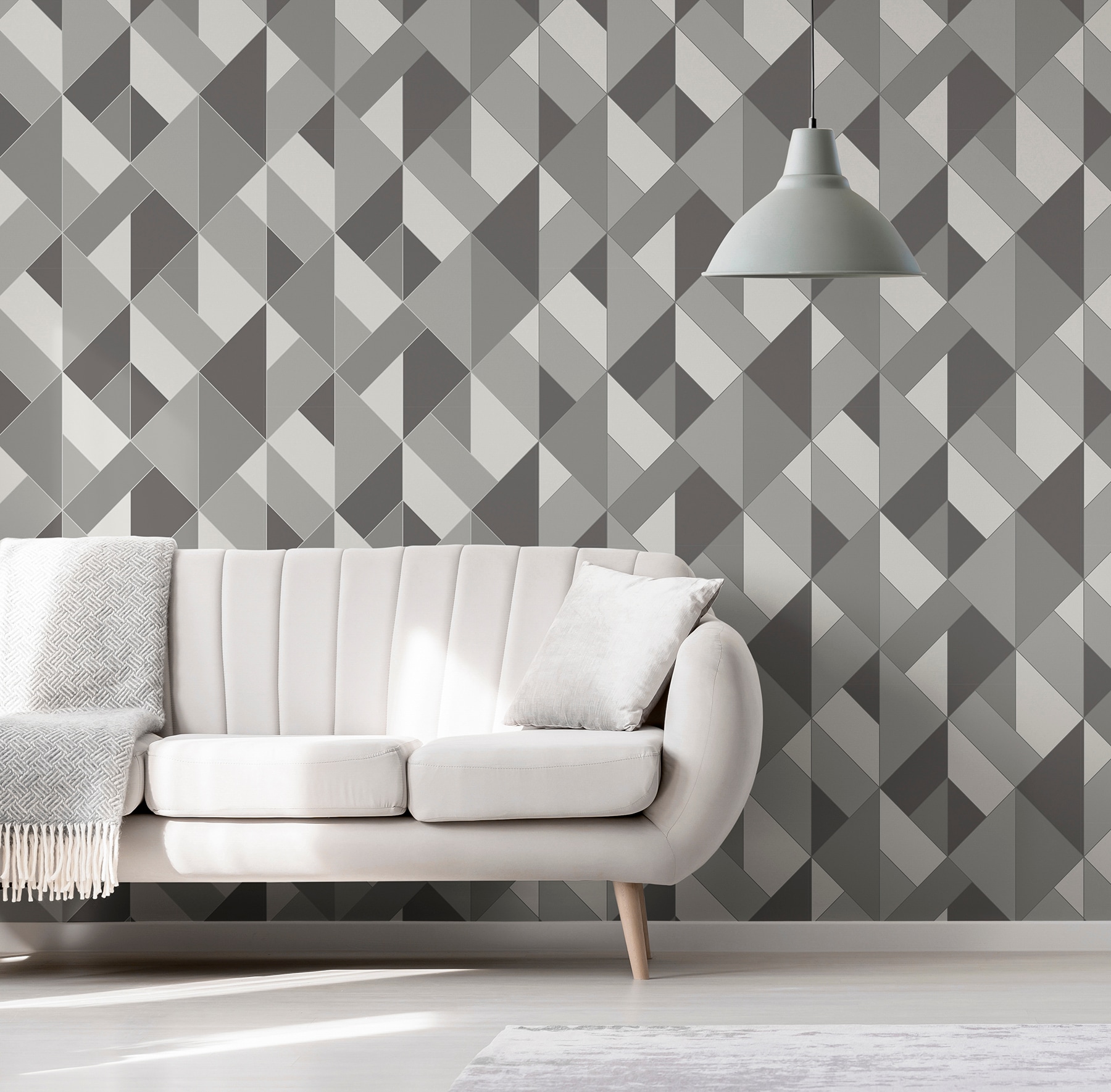 Brewster Urban Walls 56.4-sq ft Grey Non-woven Geometric Unpasted ...