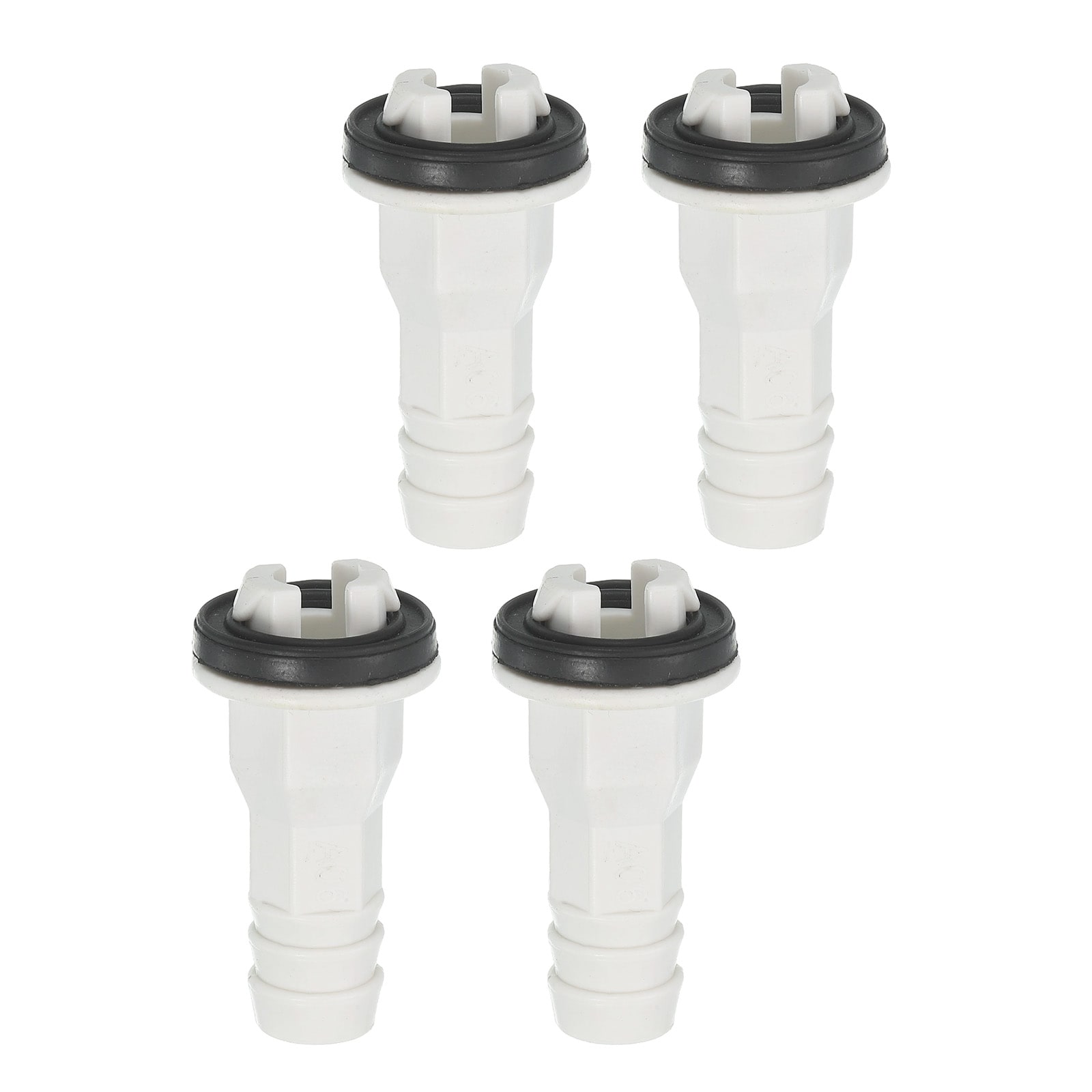 Unique Bargains S25093001UX6147 4pcs Air Conditioner Drain Hose Connectors Elbow Fitting with Rubber Rings for Mini-Split Units and Window AC Unit 15mm  White