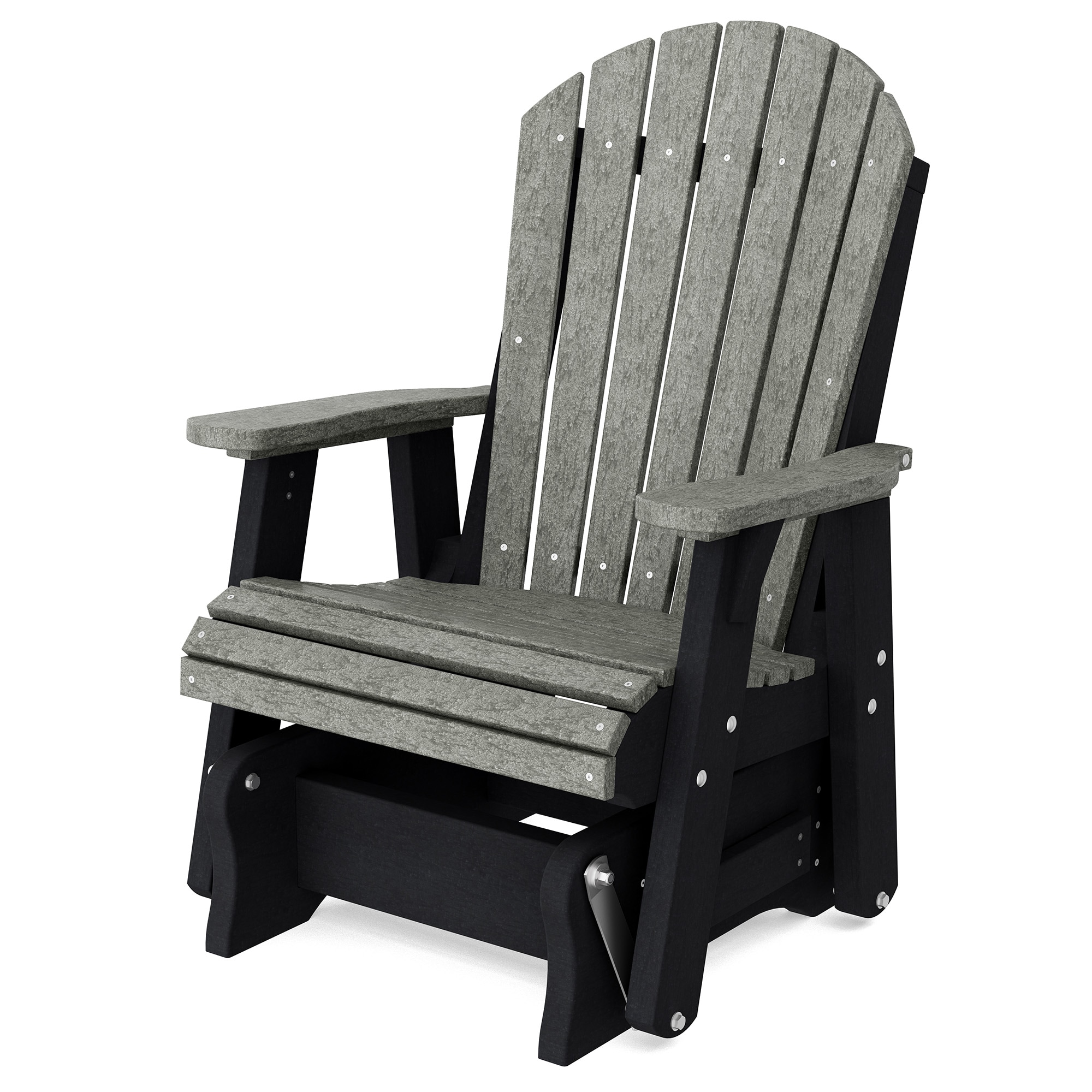 Wildridge LCC-106-DG-BK Heritage 1 -person Dark Gray/Black HDPE Outdoor Glider