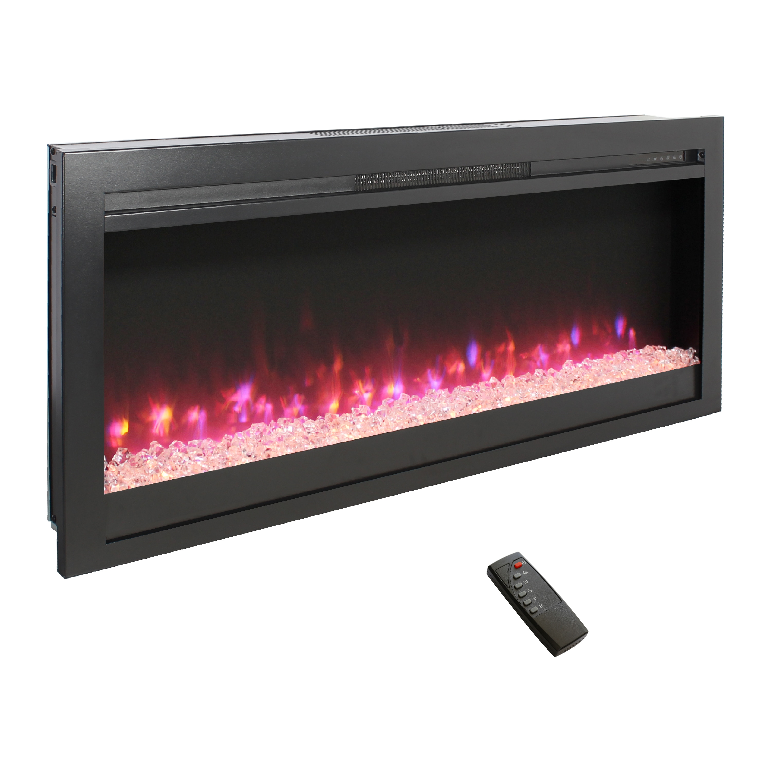 Mondawe WF-ZH-07-35 44-Inches W Black Wall mount Infrared quartz Wall-mount Electric Fireplace with Remote Control Included