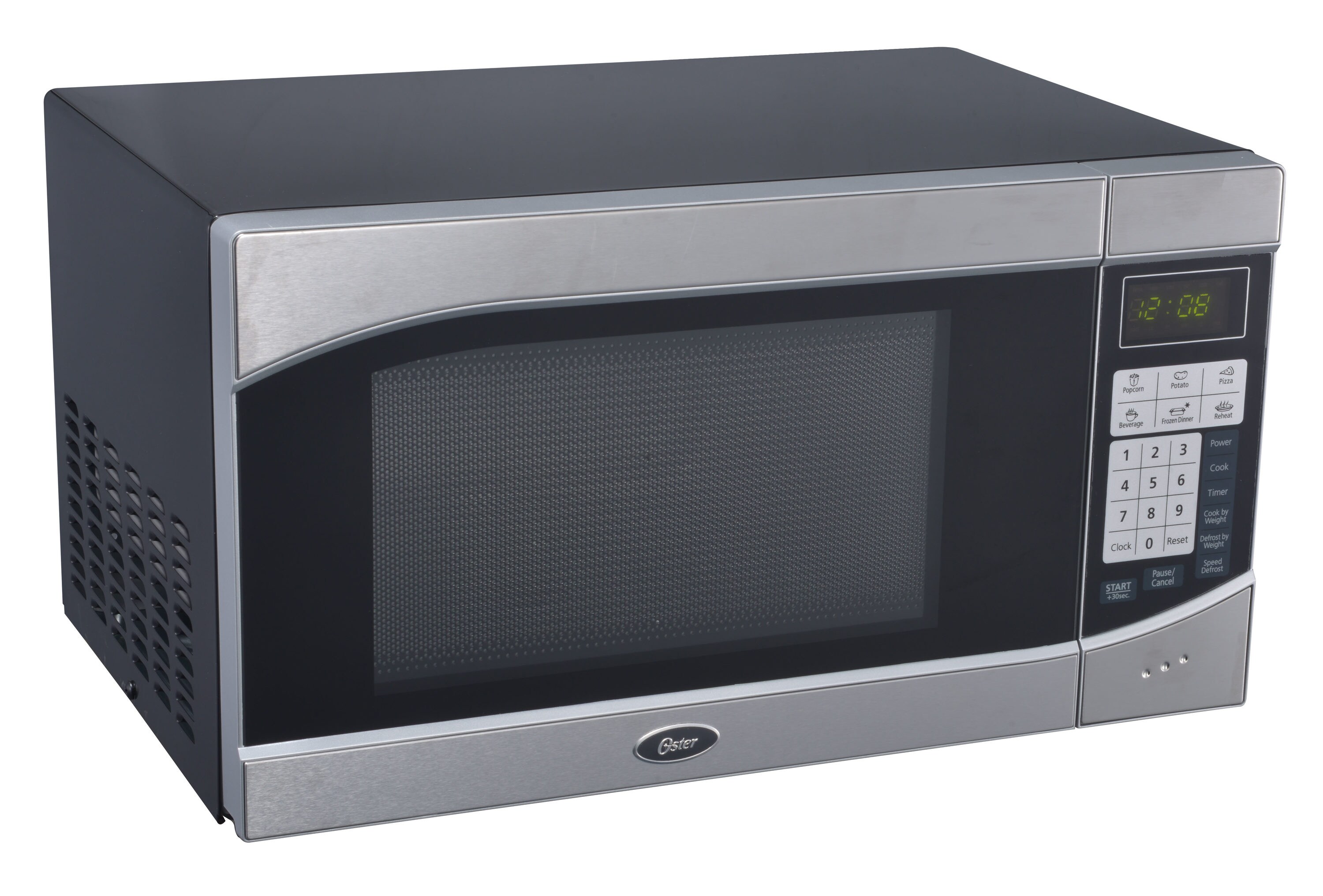 Oster® 900W Push-Button Open Microwave Oven - White, 0.9 cu ft