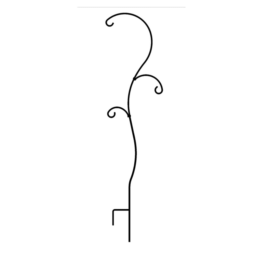 Style Selections 84-in Black powder coated Metal Scroll Shepherd's hook