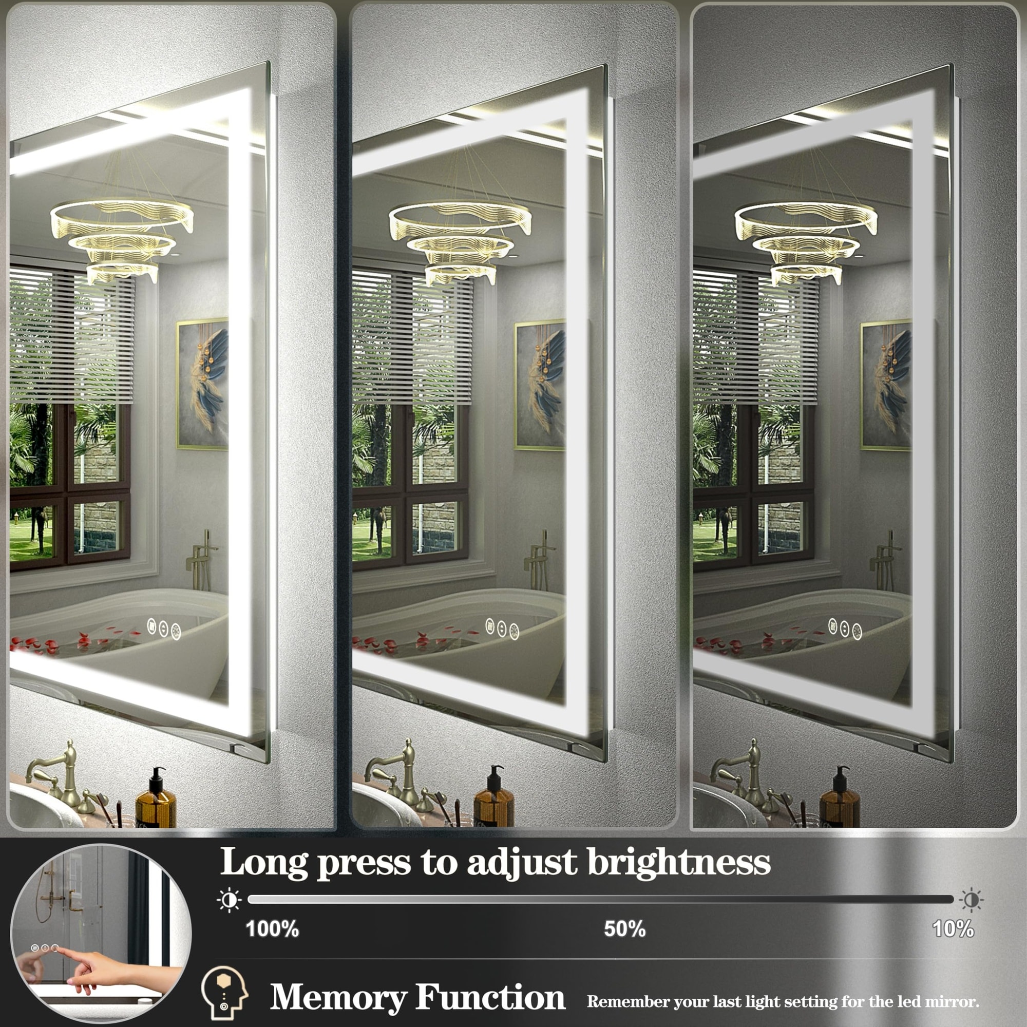 Lukvuzo LLU0804L119 Framed-Bath-Mirrors - View #4