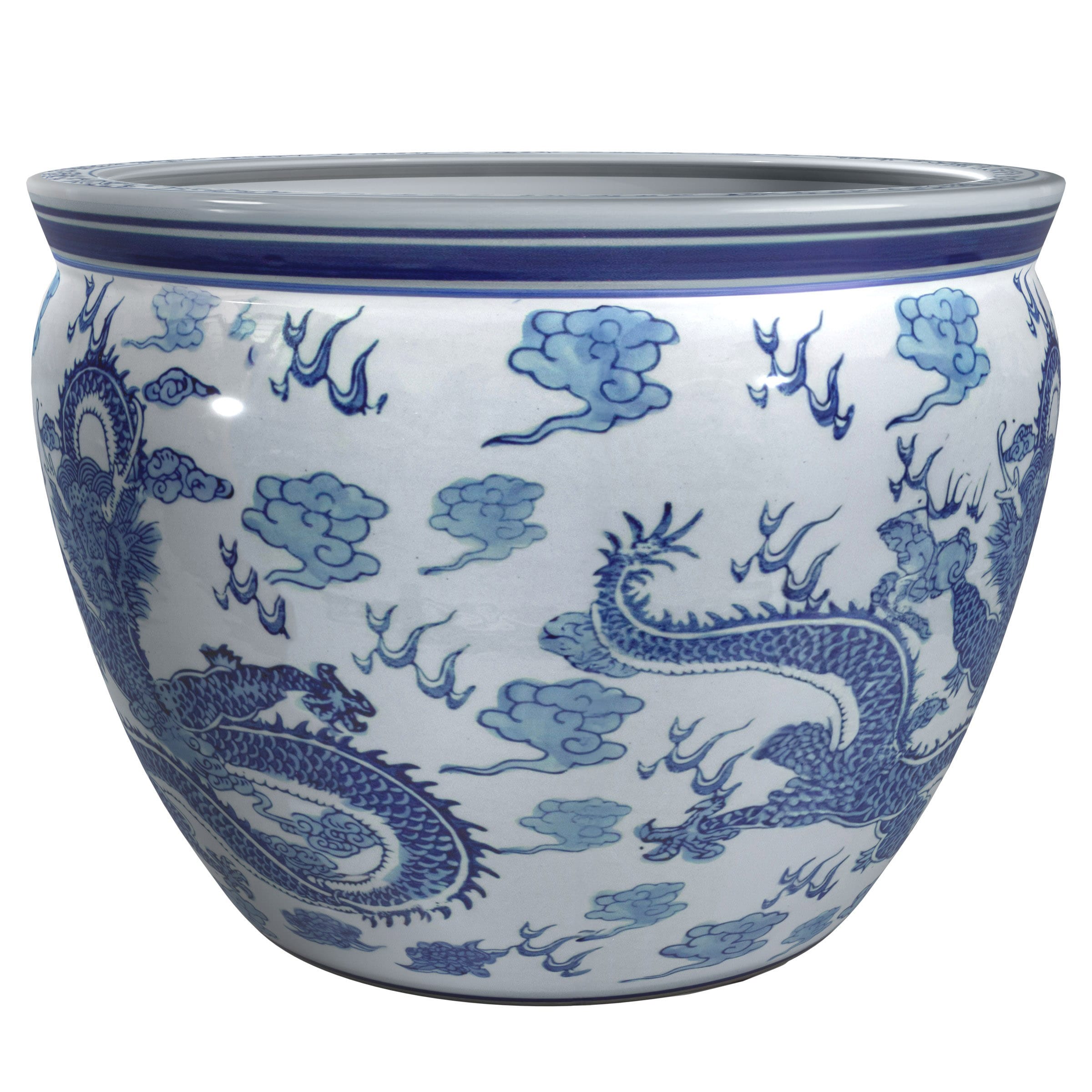 Oriental Furniture BW-18FISH-DRG1 Planter-Window-Box - View #2