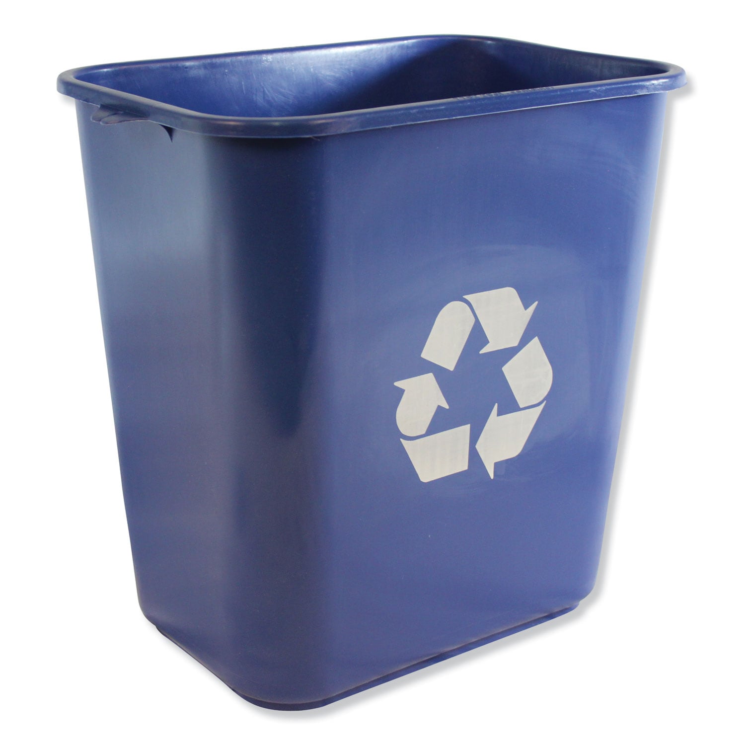 Impact Soft-Sided Recycle Logo Plastic Wastebasket 28 qt Polyethylene Blue