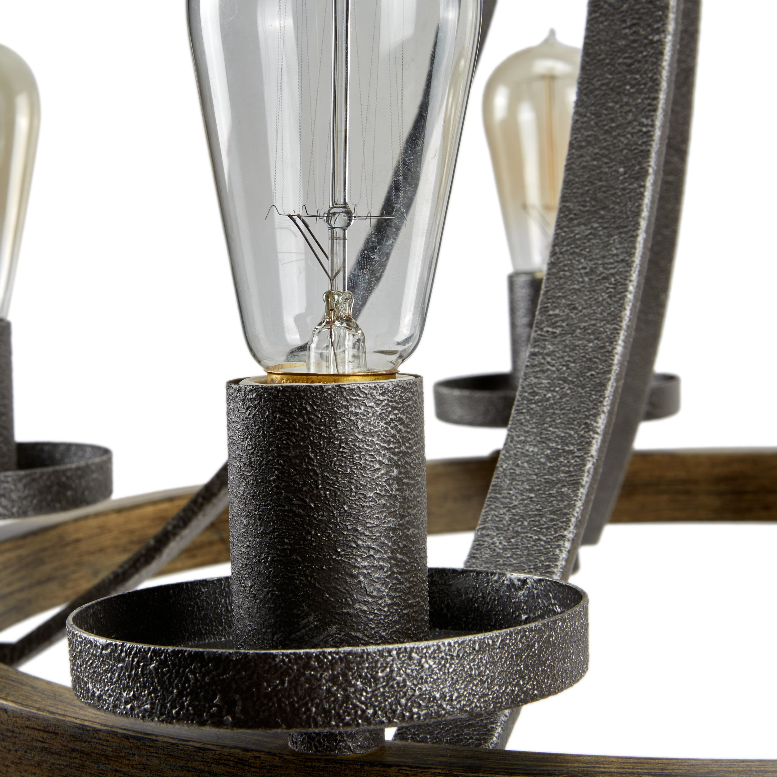 Angelo Distressed Oak & Slate Grey 5-Light Chandelier