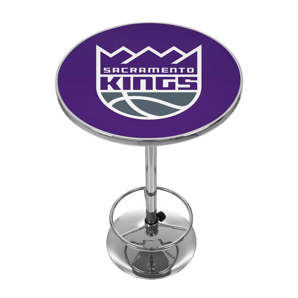 Trademark Gameroom NBA2000-SK Sacramento Kings Pub Tables Purple Round Traditional Bar Table, Composite with Metal Pedestal Base 27.375-in L x 42-in H