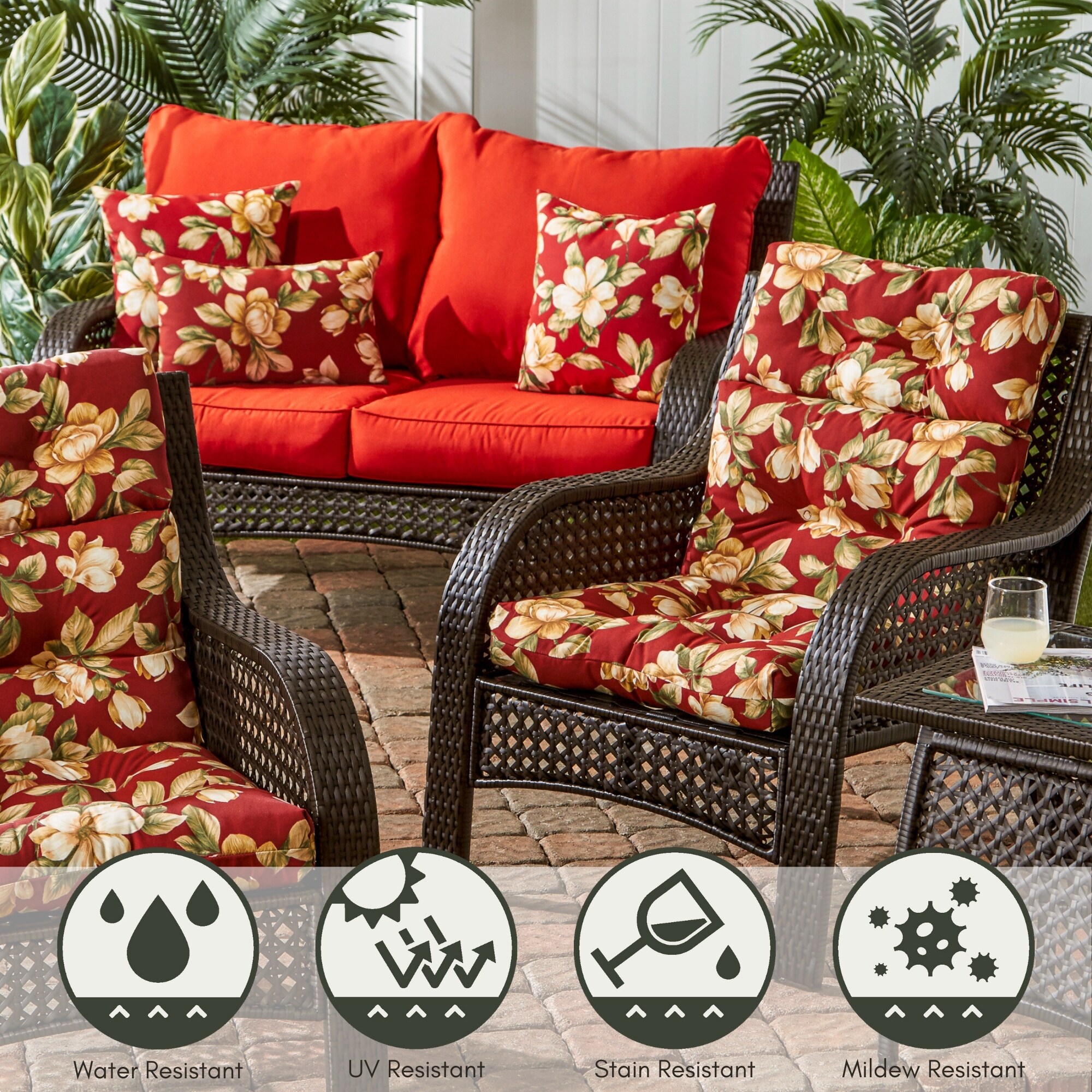 Greendale Home Fashions OC5811S2-ROMAFLORAL Outdoor-Accent-Pillows - View #3